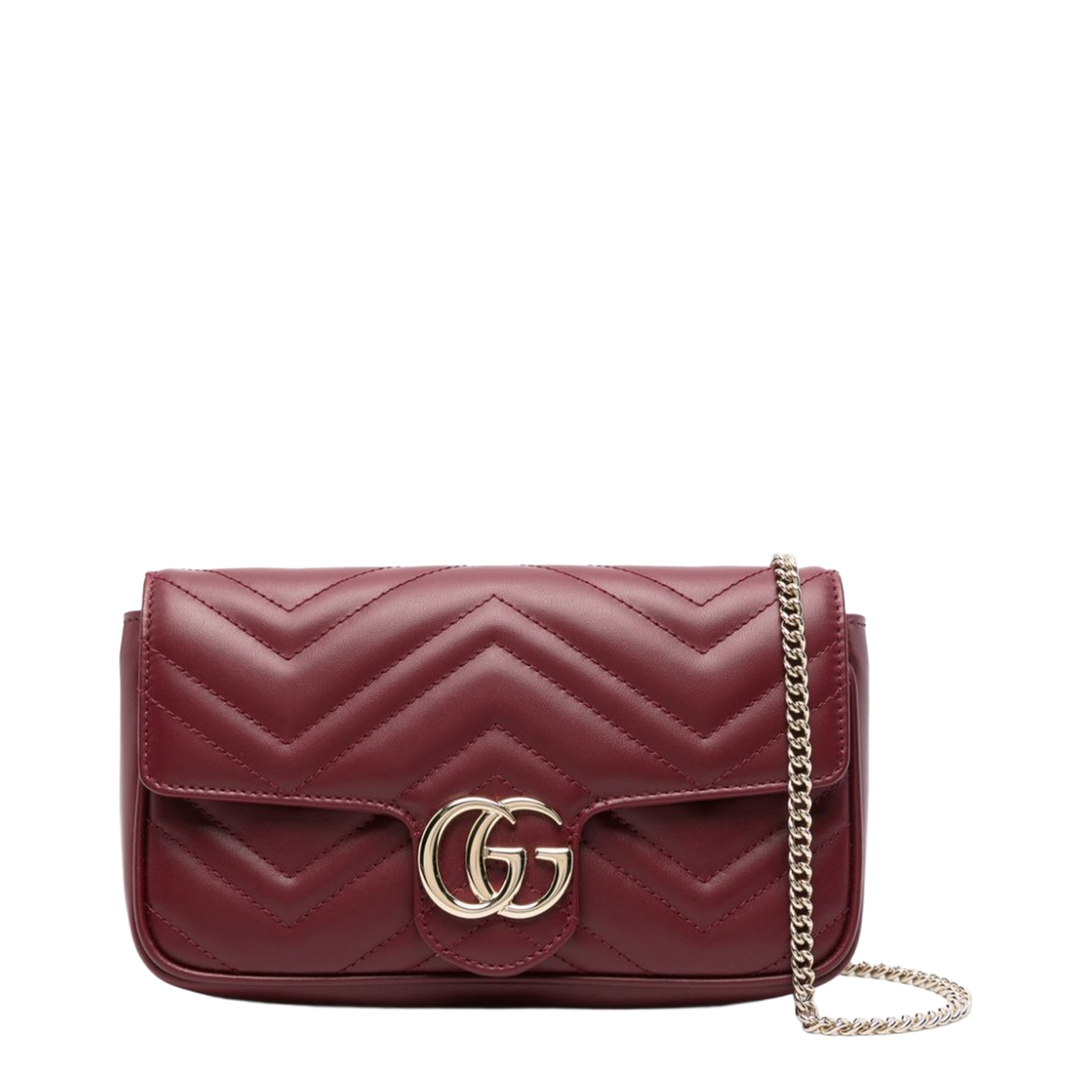 GG Marmont Small Leather Shoulder Bags - Burgundy