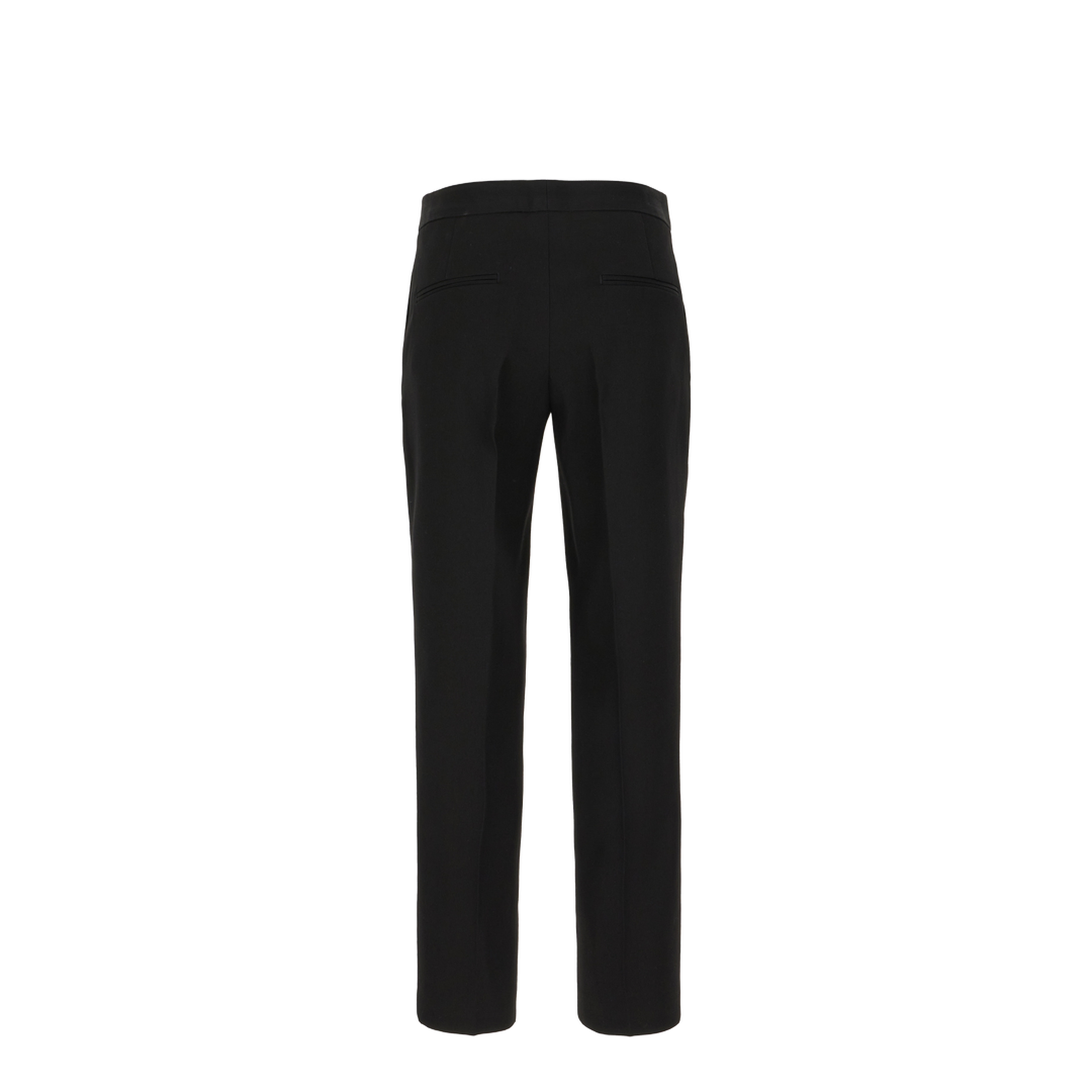 Wool Cropped Trousers Black