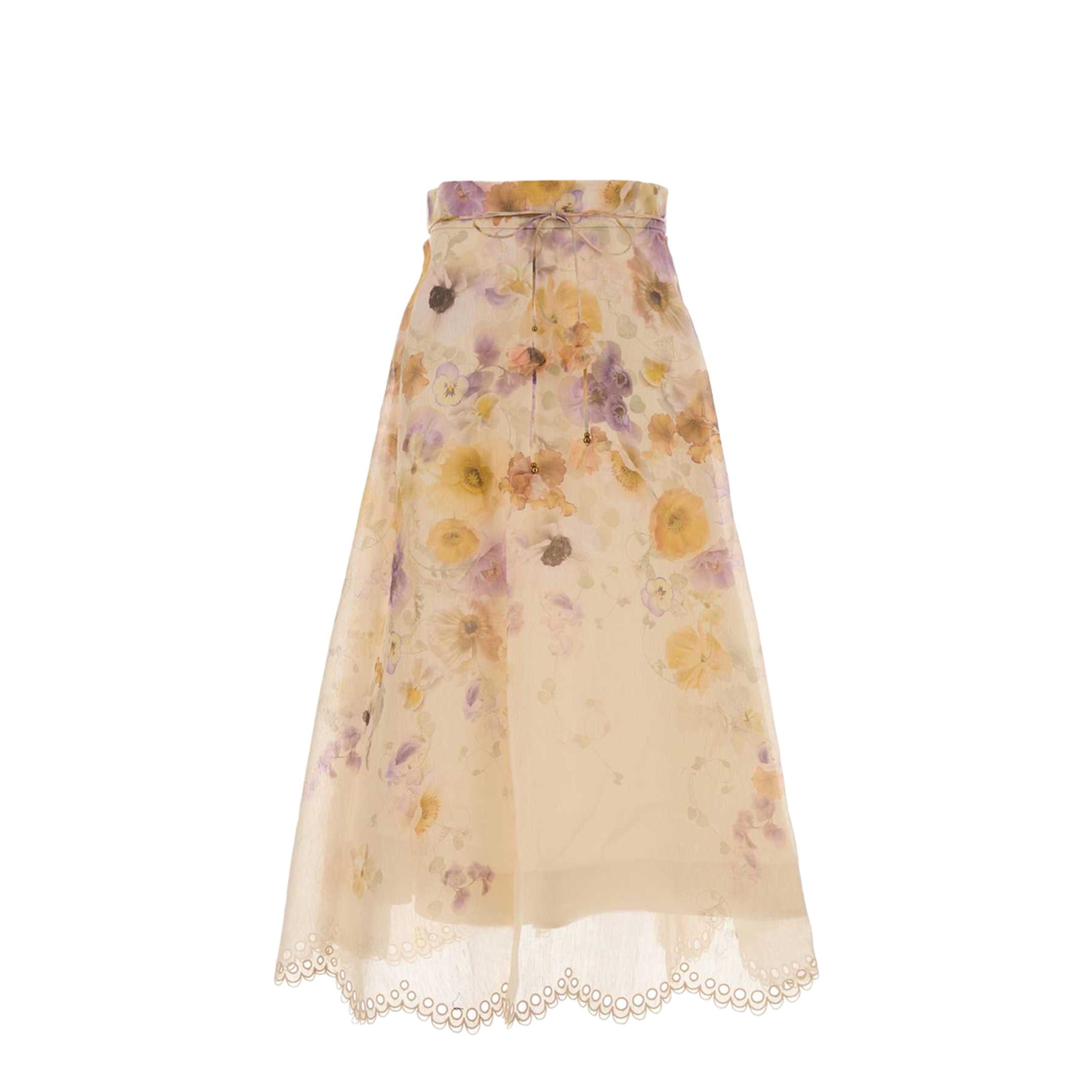Printed Linen Blend Memento Skirt