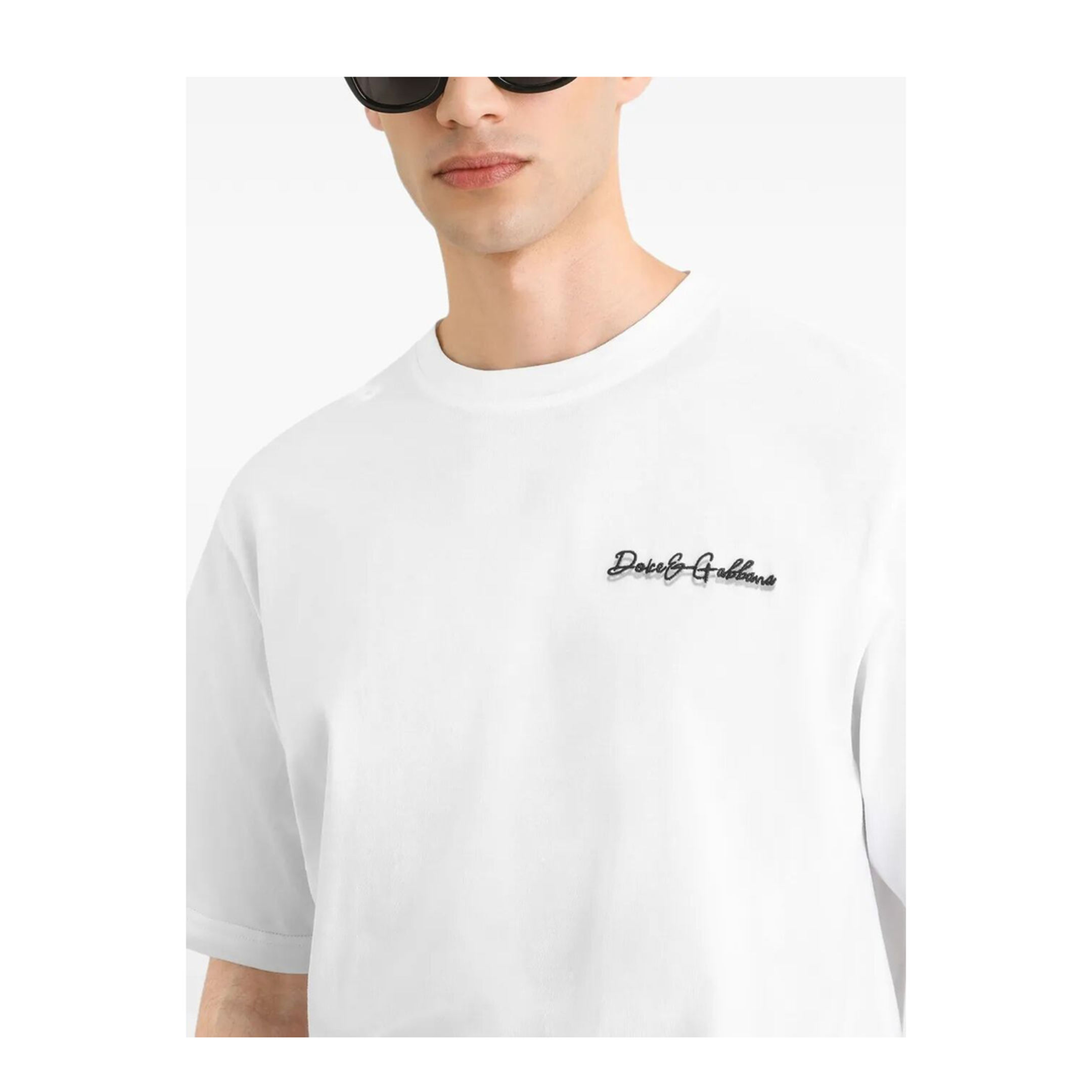 MAYFEYR - Dolce & Gabbana - Cotton T-Shirt With Logo Embroidery - G8PN9ZG7Q1W