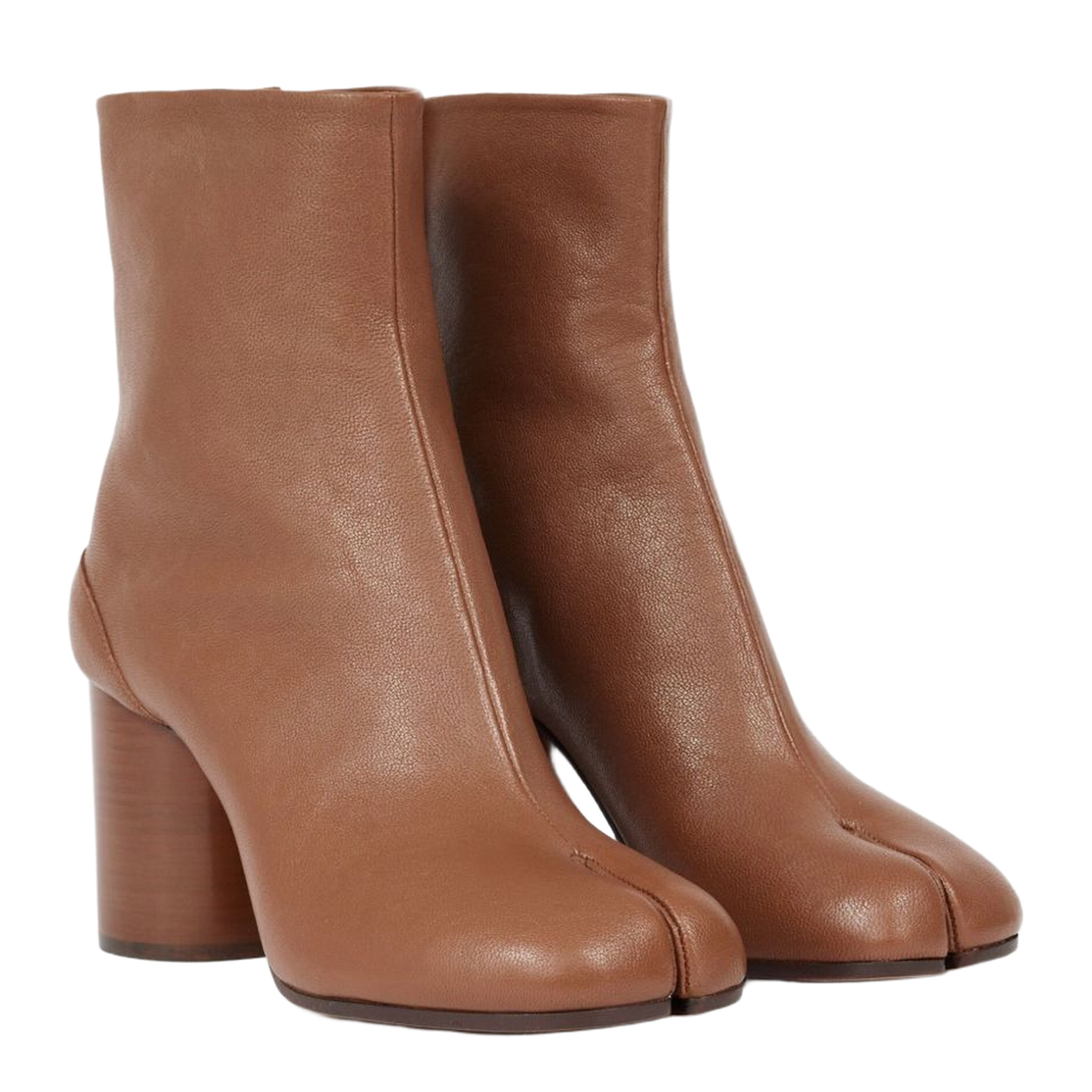 Brown Lambskin Leather Tabi Chelsea Boots