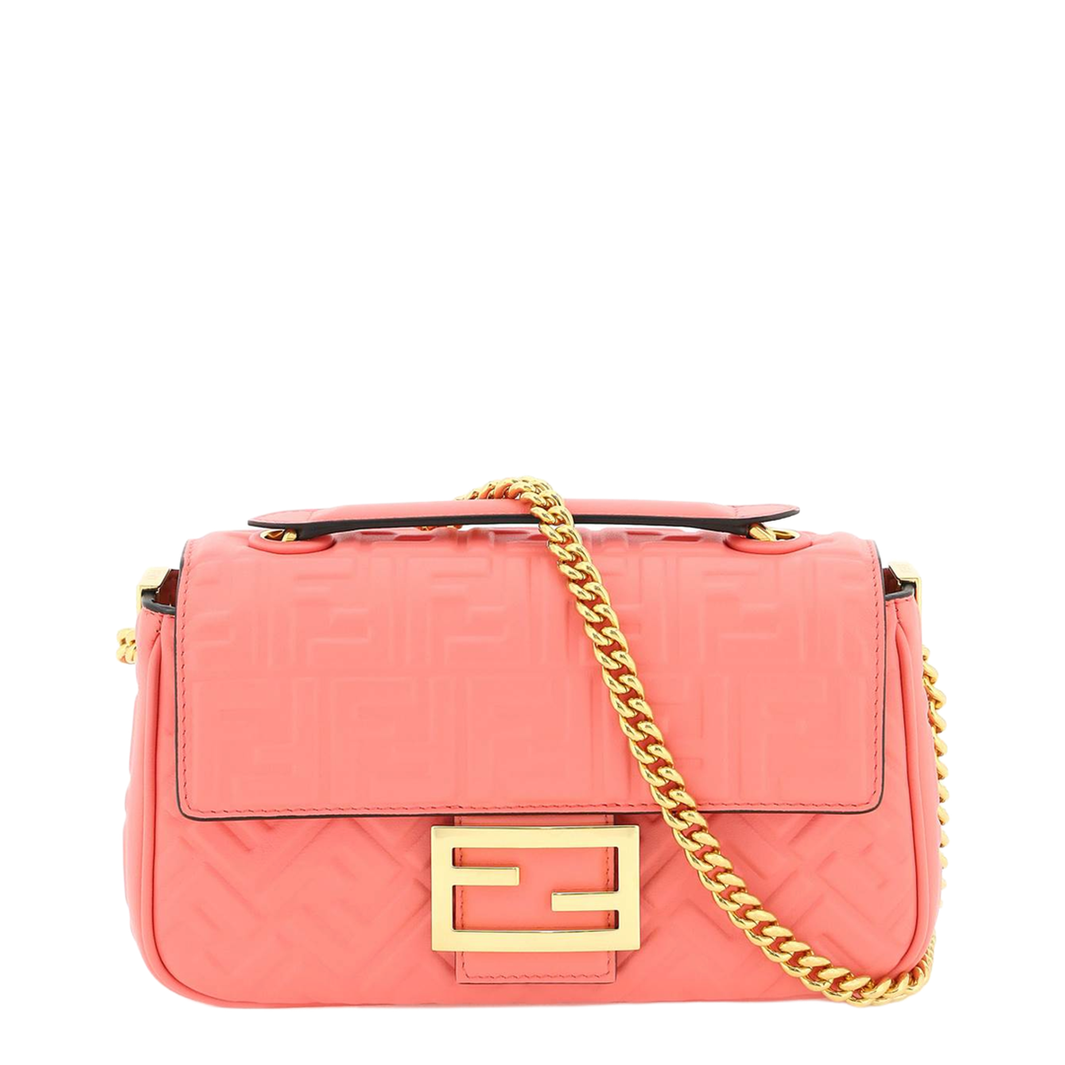 Baguette Chain Midi
Pink Nappa Leather Bag With FF Motif