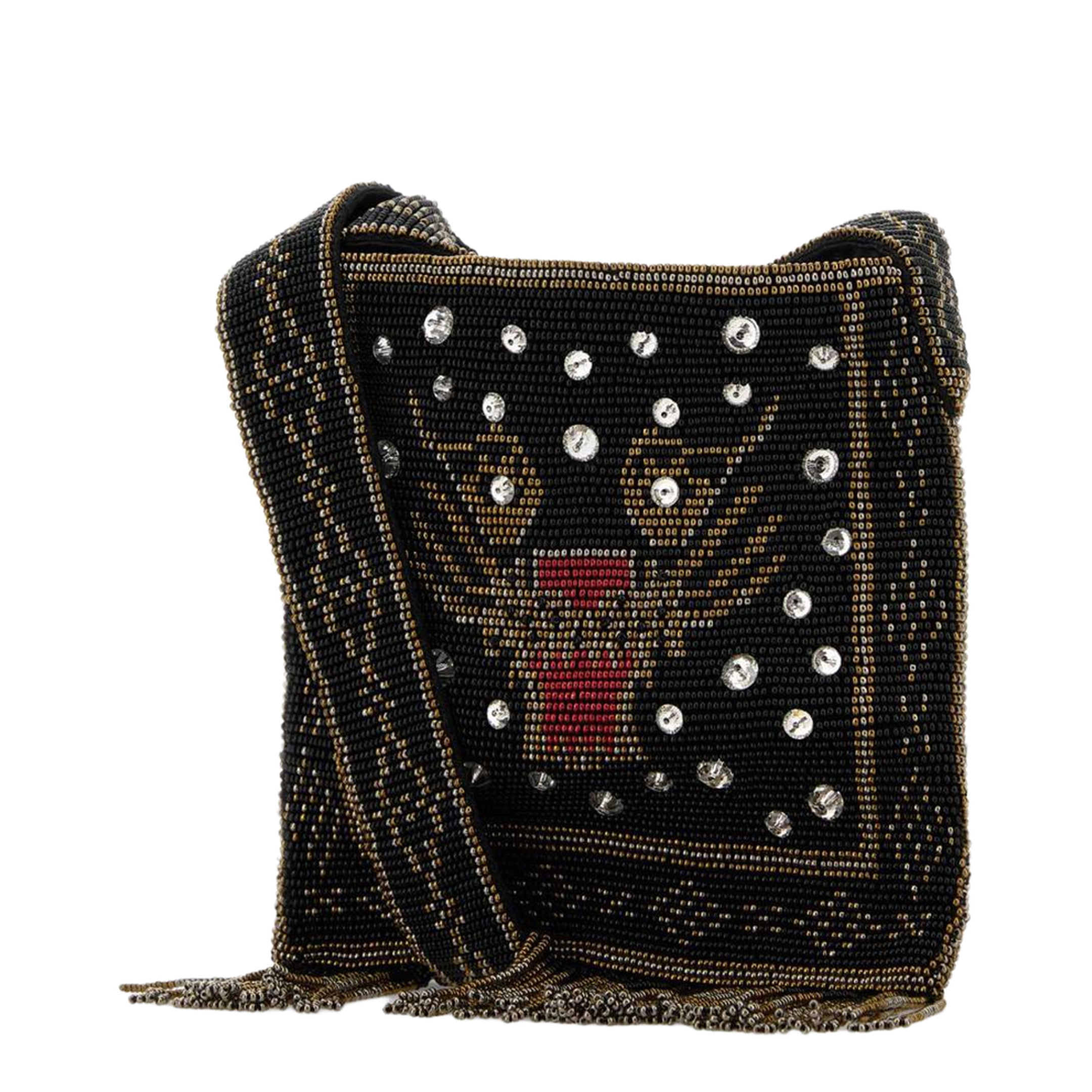 Embellished Fabric Crossbody Bag