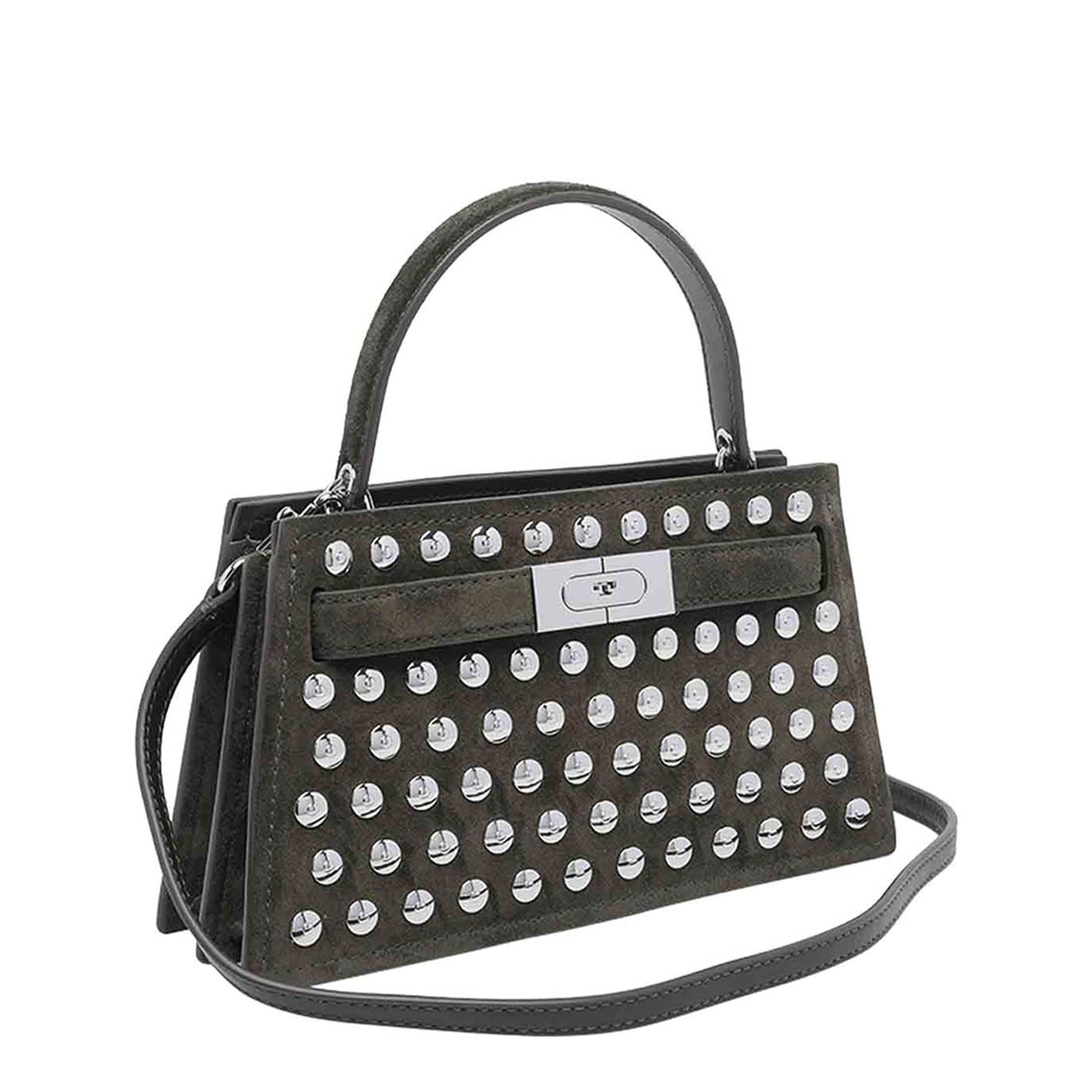 Mini Lee Radziwill Studded Suede Handbag