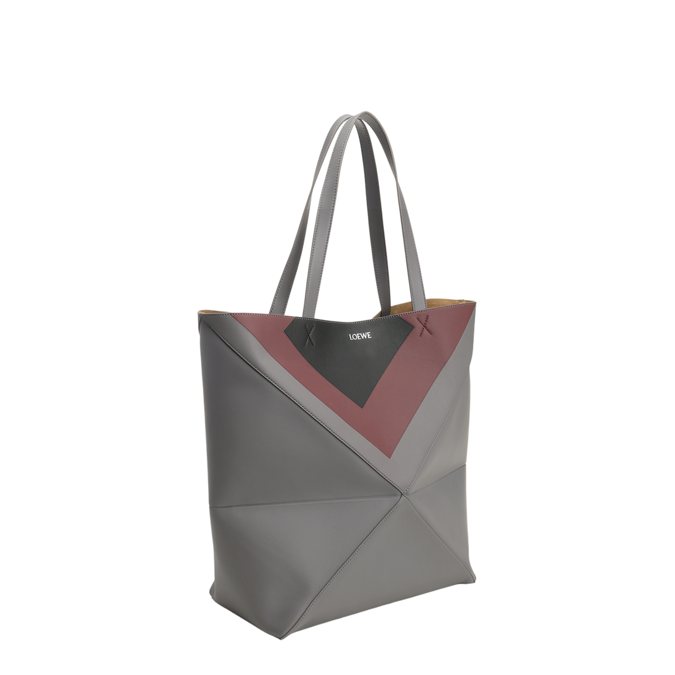 Puzzle Fold XL Calfskin Tote Bags - Grey