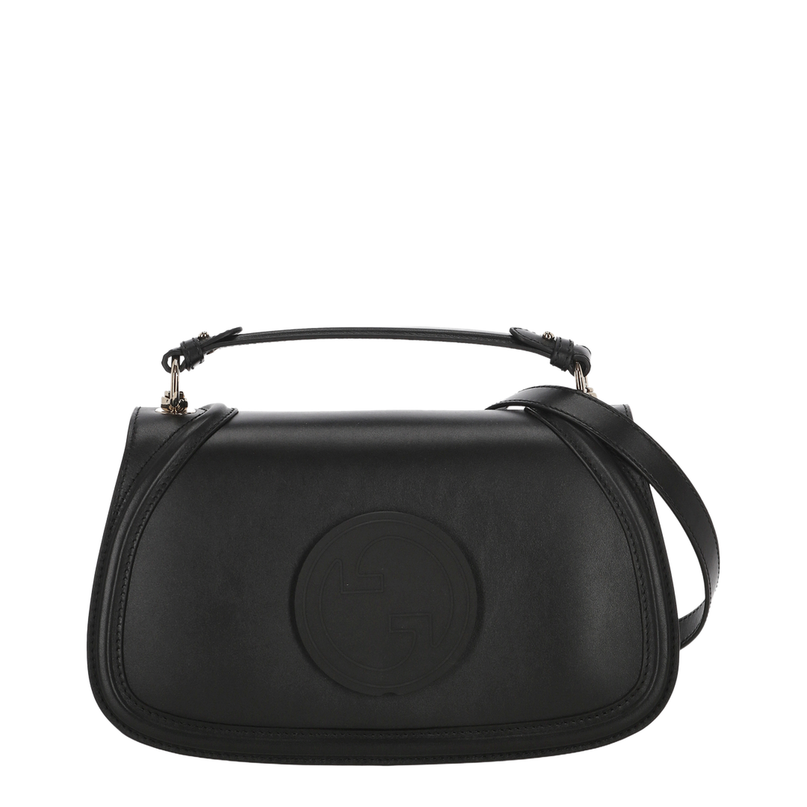 Blondie Large Leather Top Handle Bag - Black