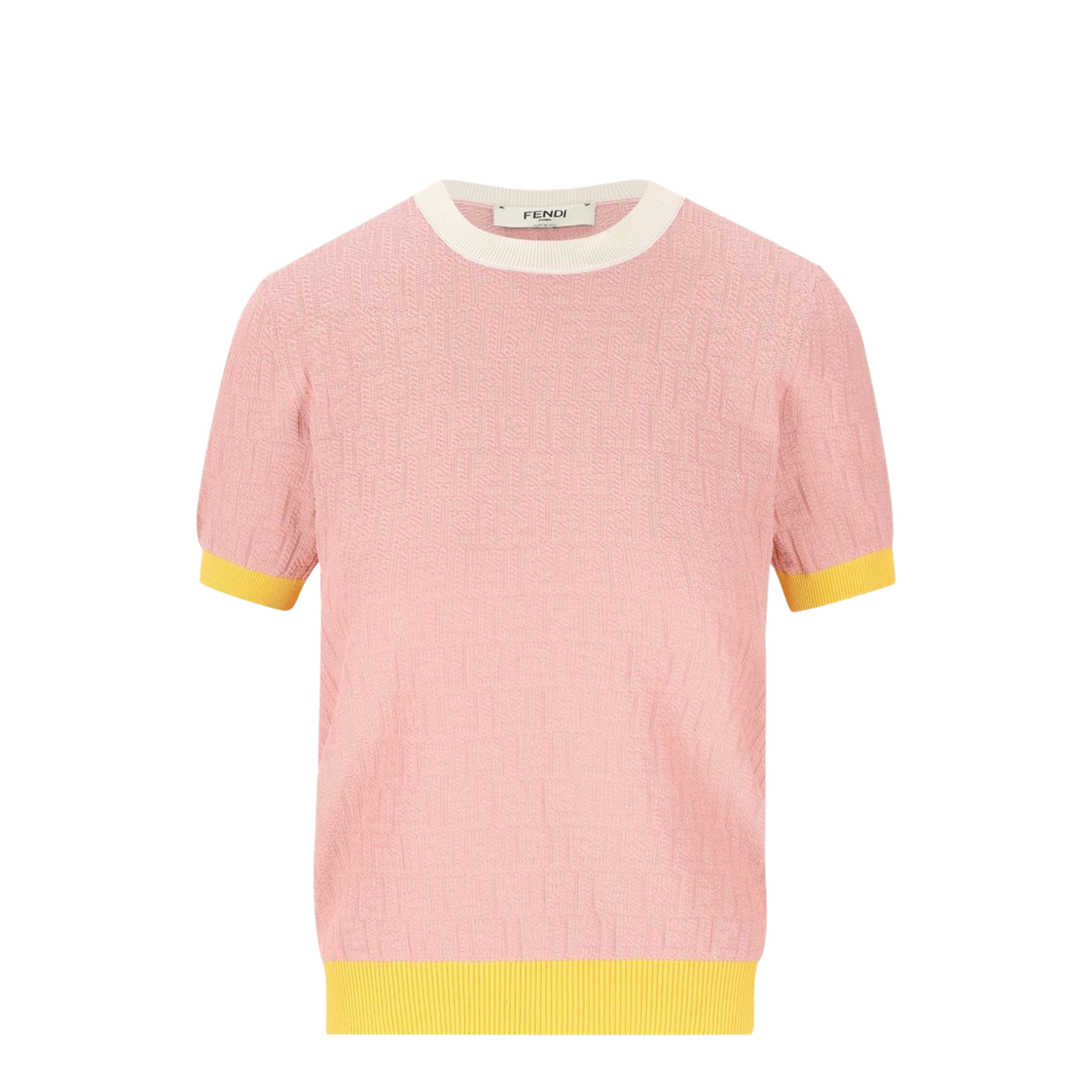 Pink Polo T-Shirt with Jacquard