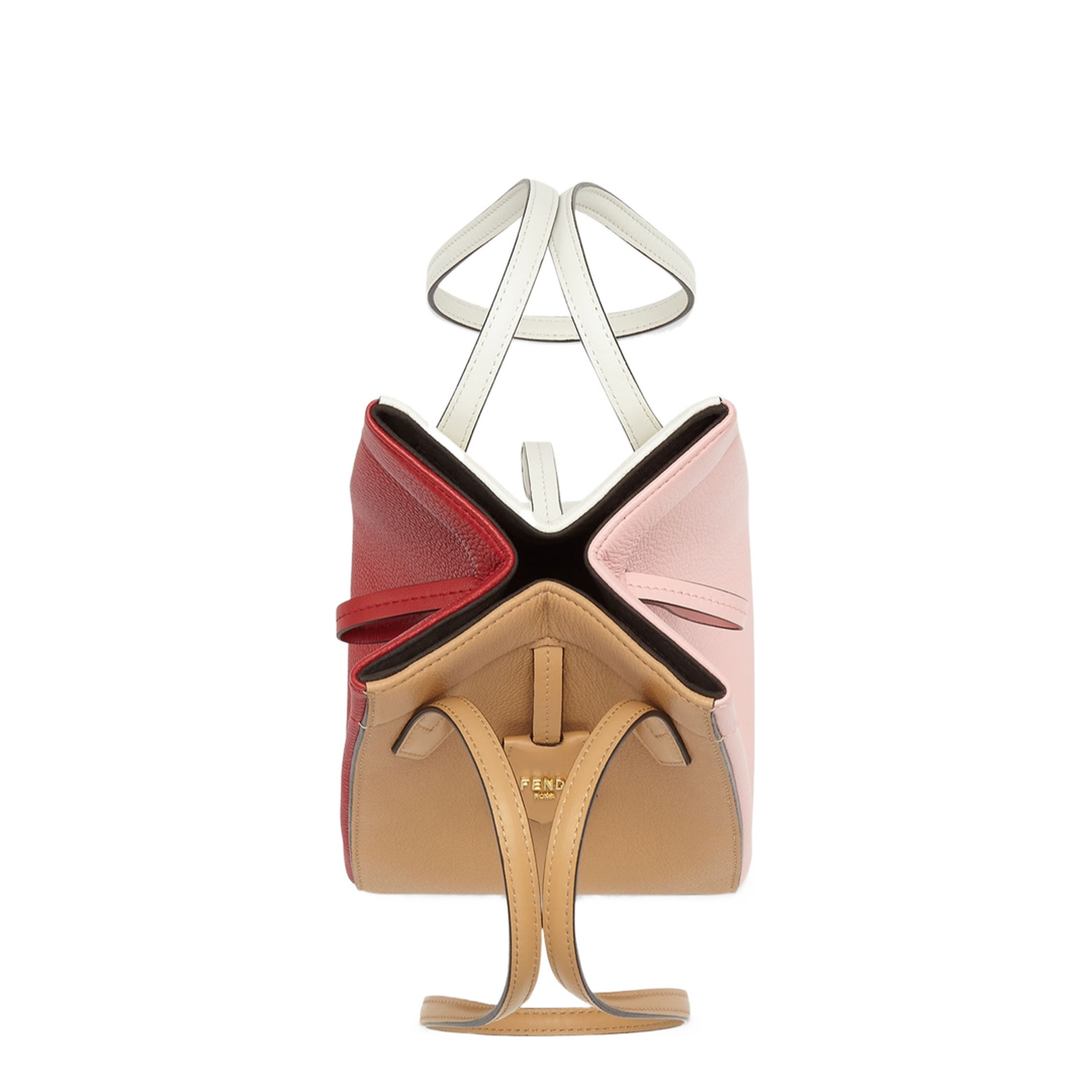 Origami Mini Leather Bucket Bags - Tan