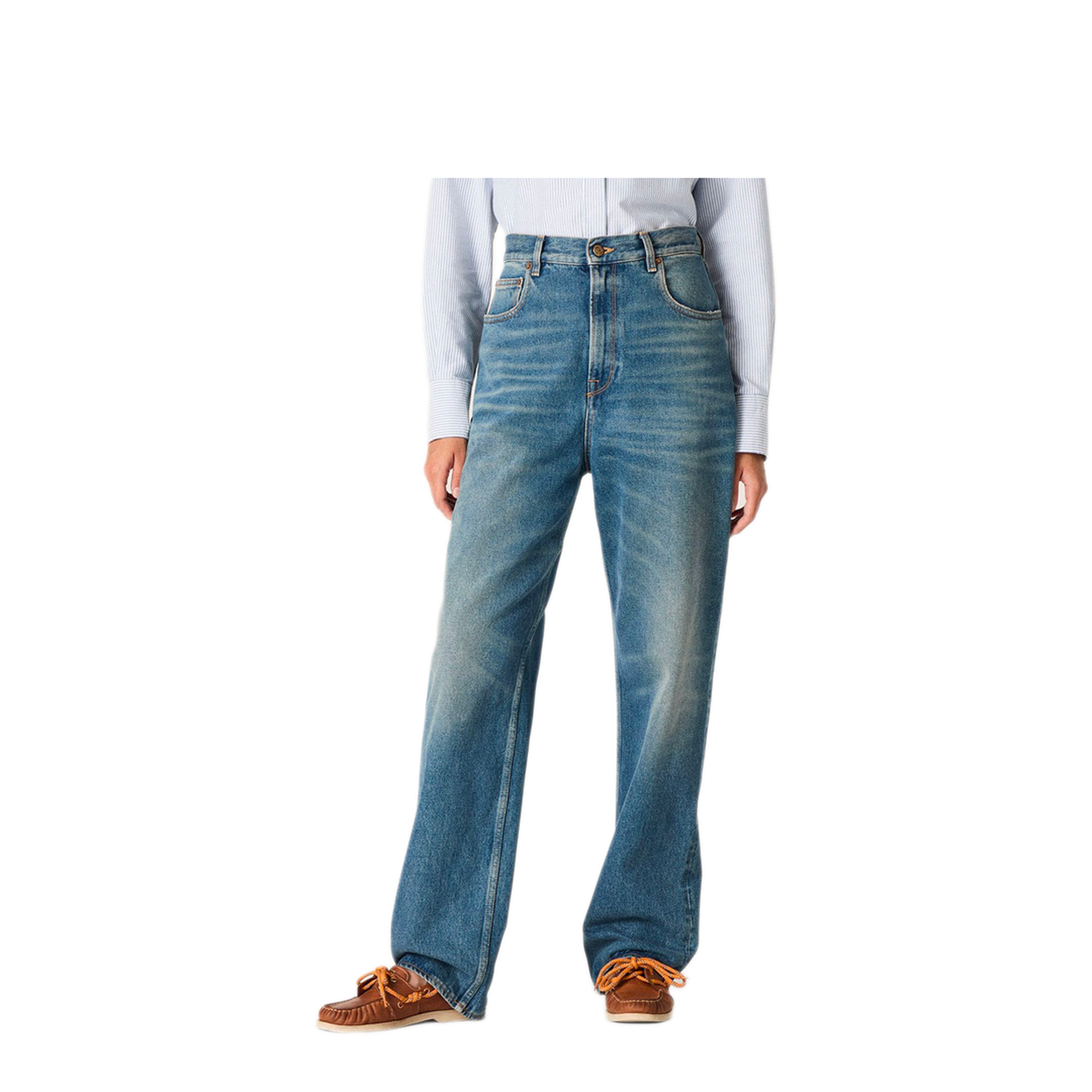 MAYFEYR - Golden Goose - Stone-Washed Light Blue Denim Boyfriend Jeans - GWP02079P00062150100
