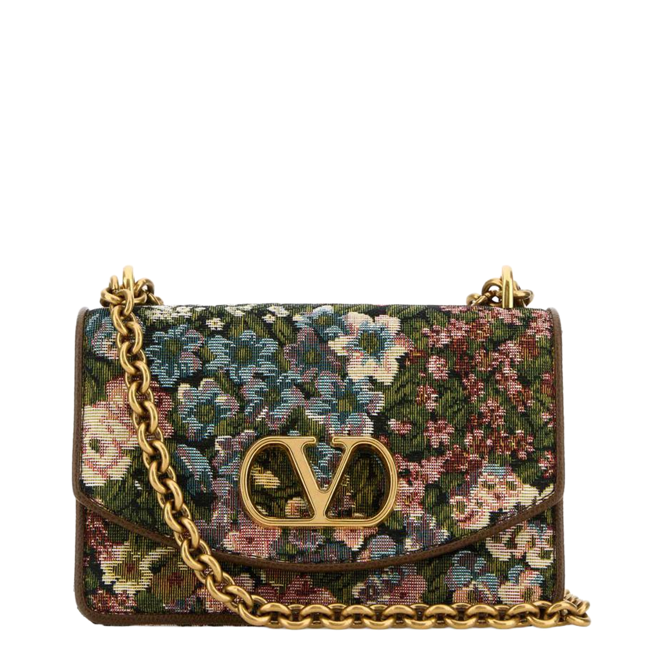 Embroidered Fabric Vain Shoulder Bag