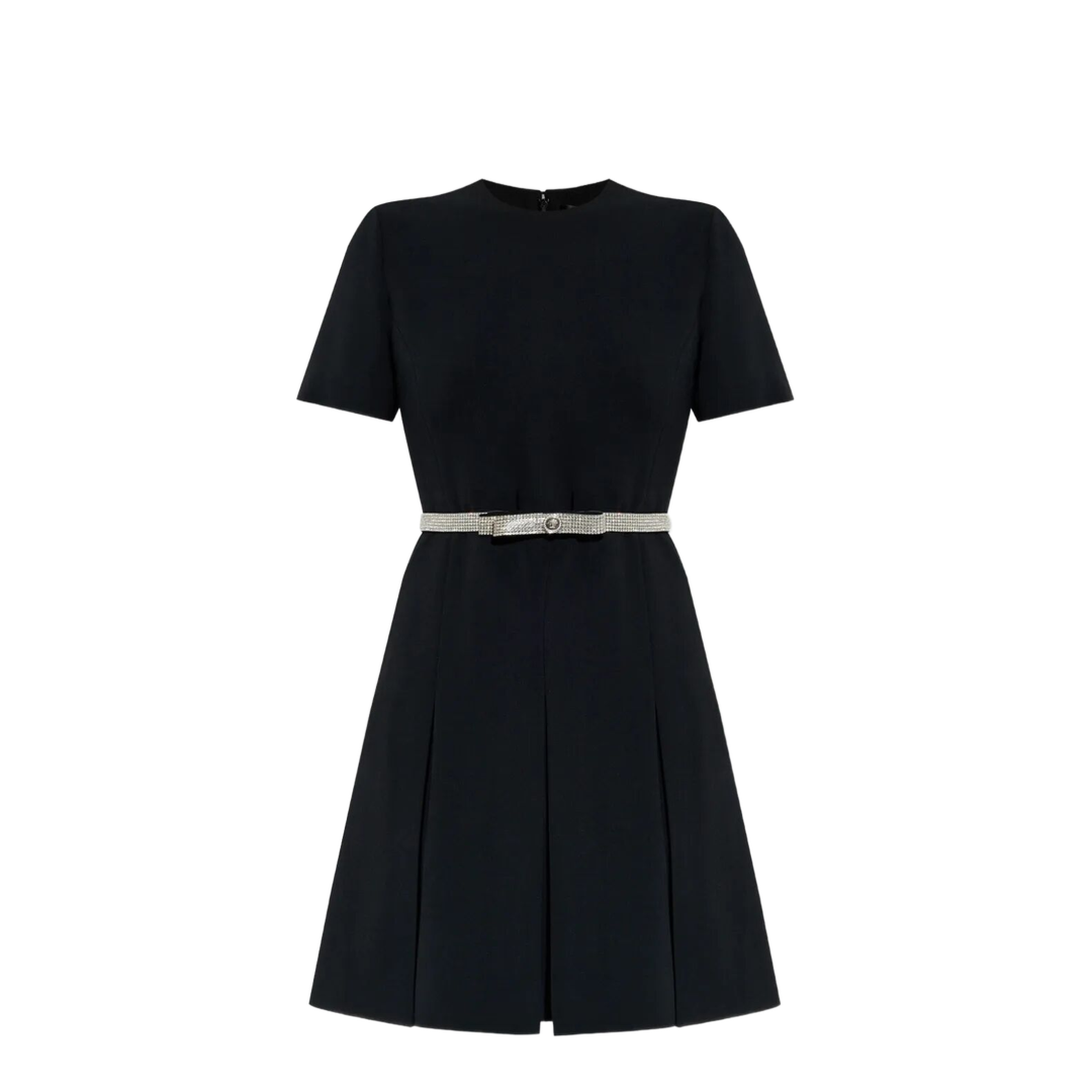 Crystal-Embellished Belt Cocktail Dress