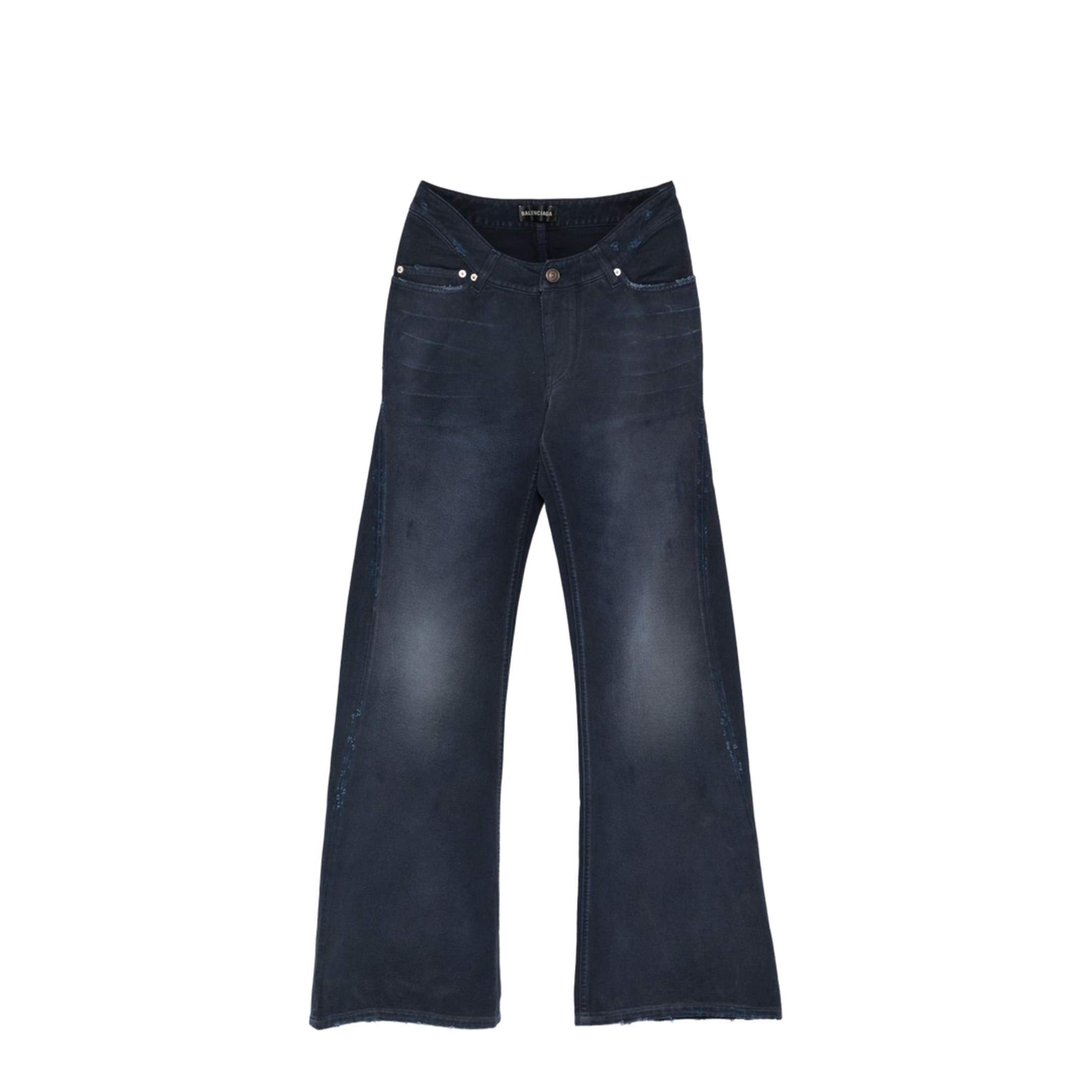 Curved Waist Pants in Navy/Dirty Dark