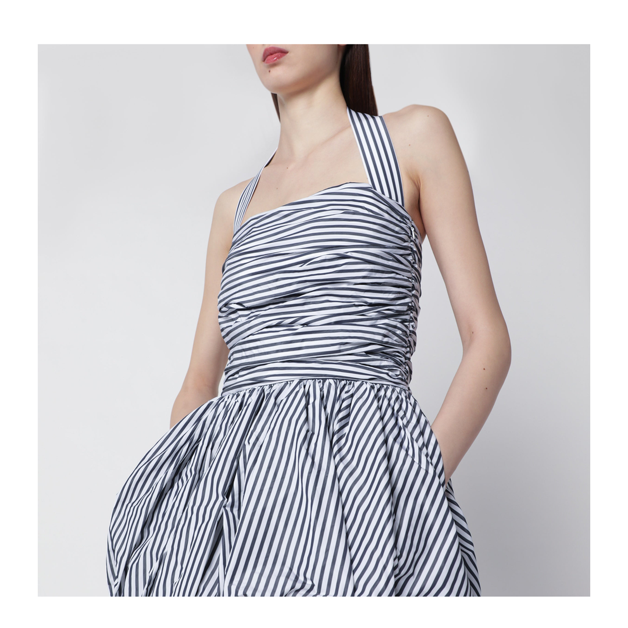 Mini Bloomer Dress with Stripes and Open Back
