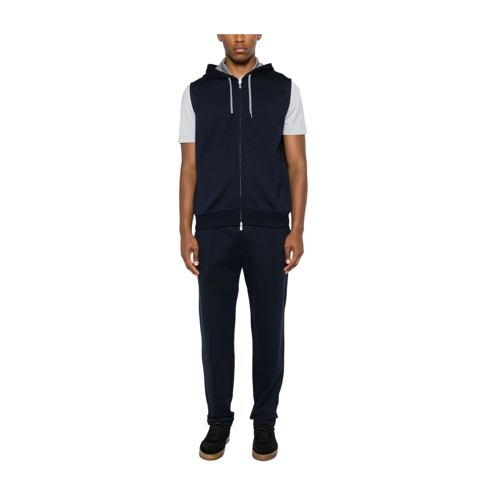 Cotton and Cashmere Blend Hooded Vest