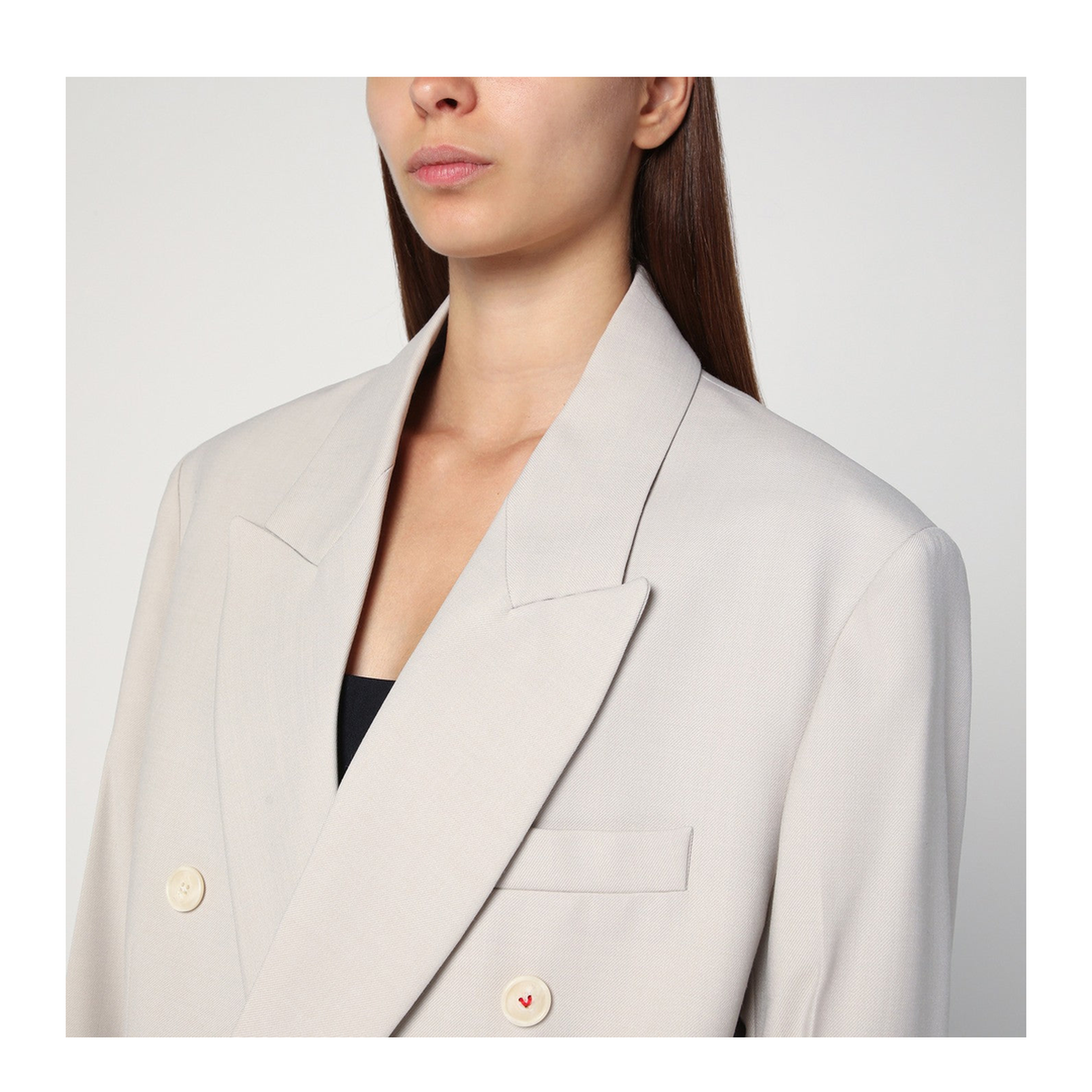 Pumice-coloured double-breasted jacket