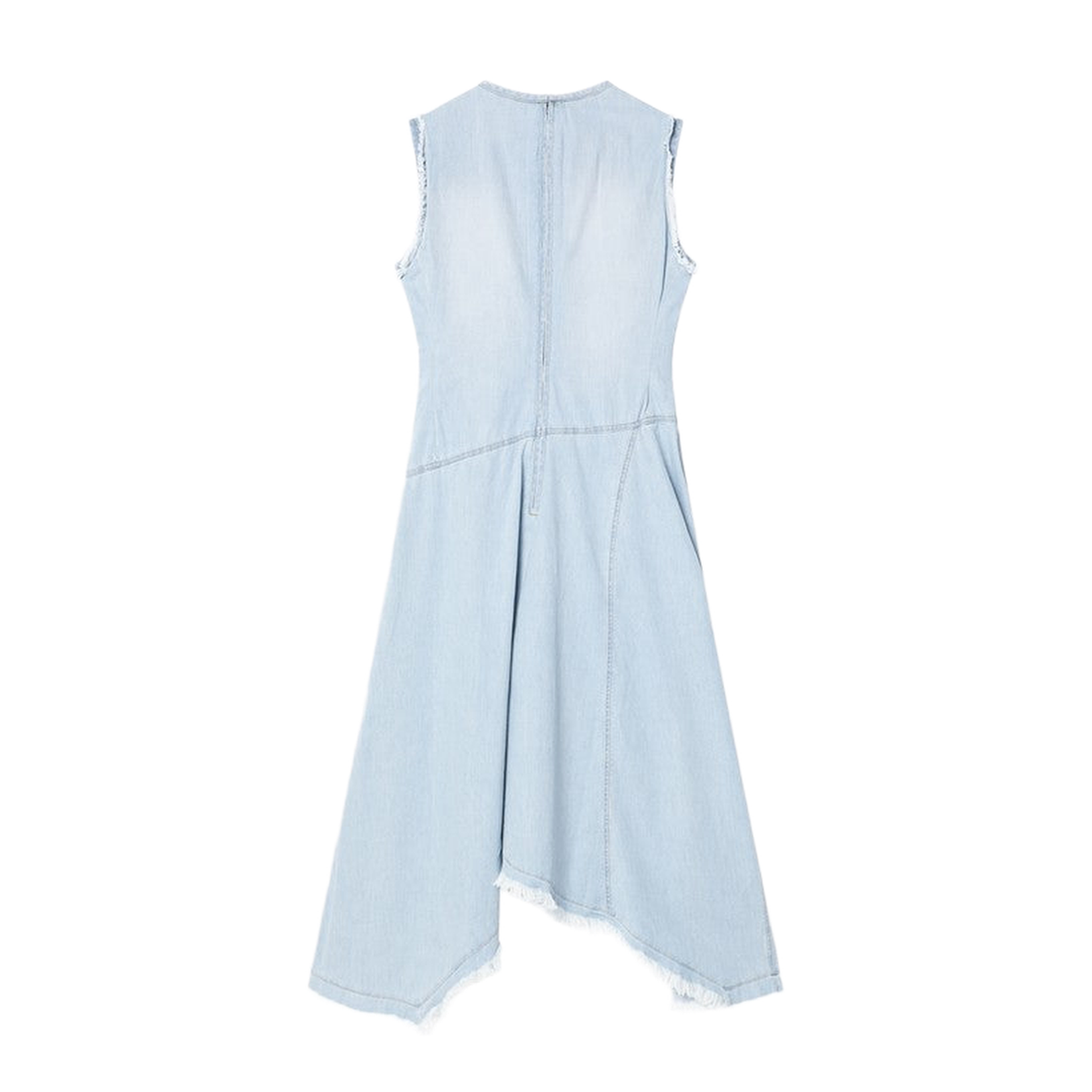Light Blue Denim Asymmetric Dress