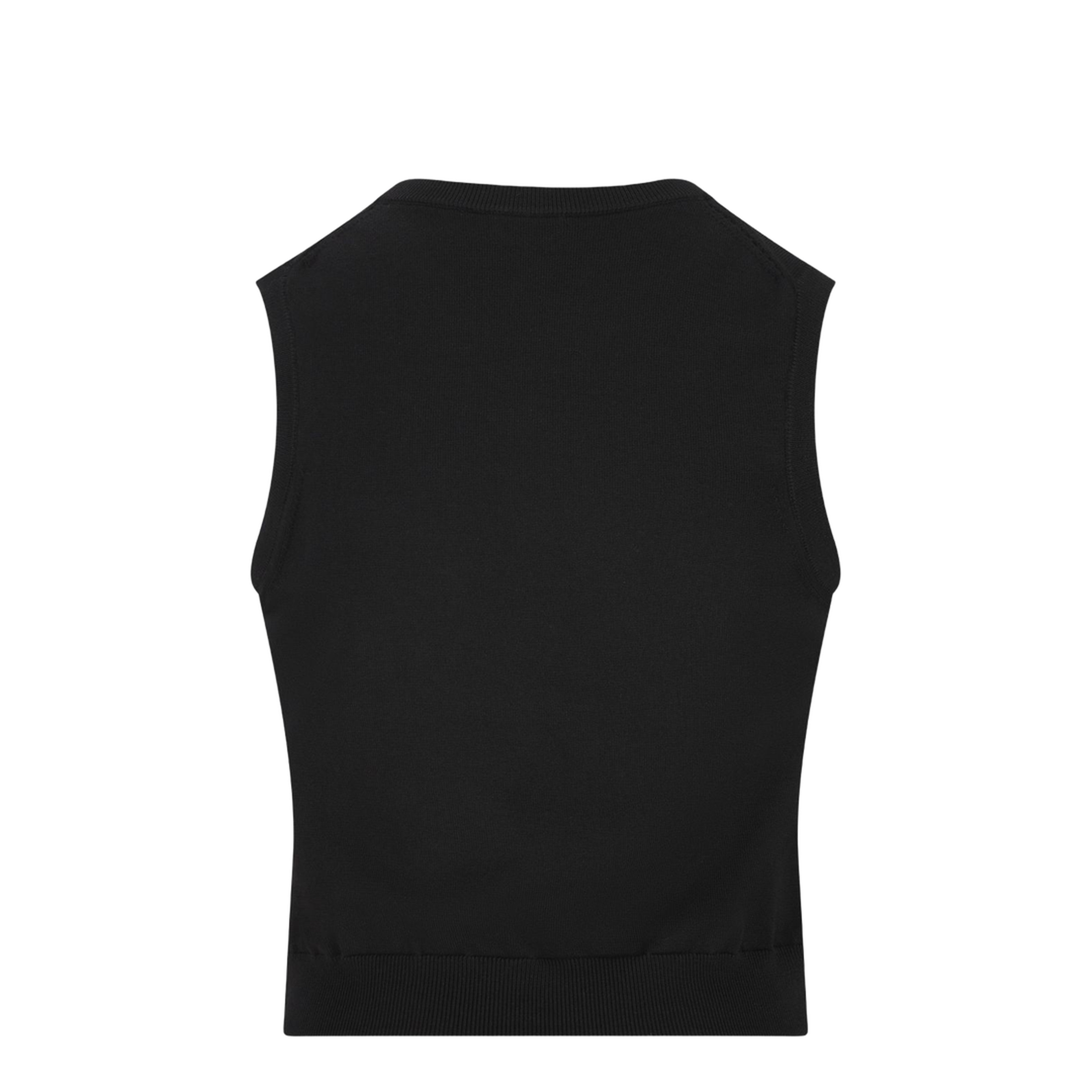 Crew Neck Waistcoat In Black