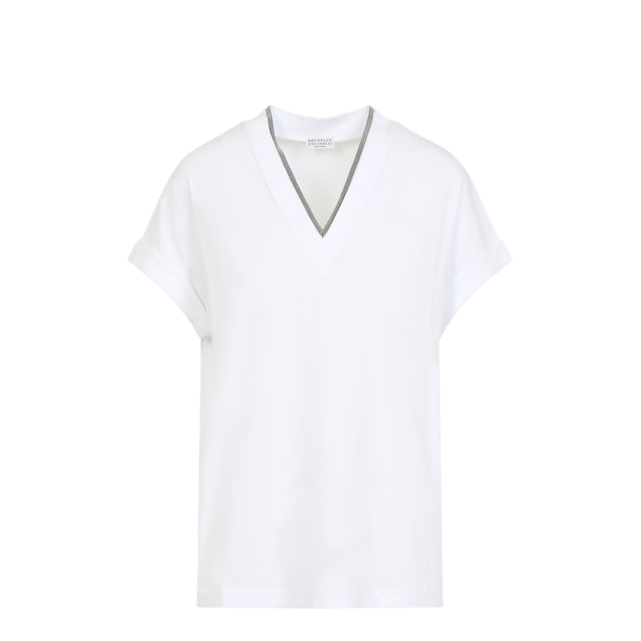 MAYFEYR - Brunello Cucinelli - V-Neck Monile T-Shirt - M0T18BD222