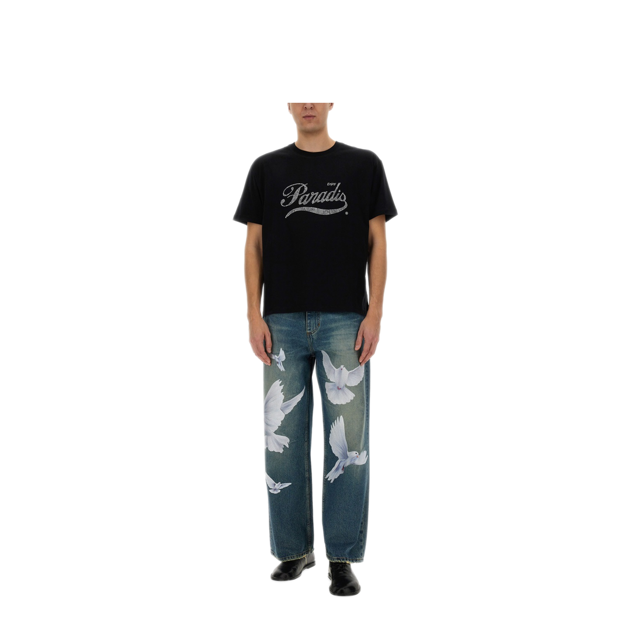 MAYFEYR - 3.PARADIS - Crystal Logo T Shirt - SS25100BLACK