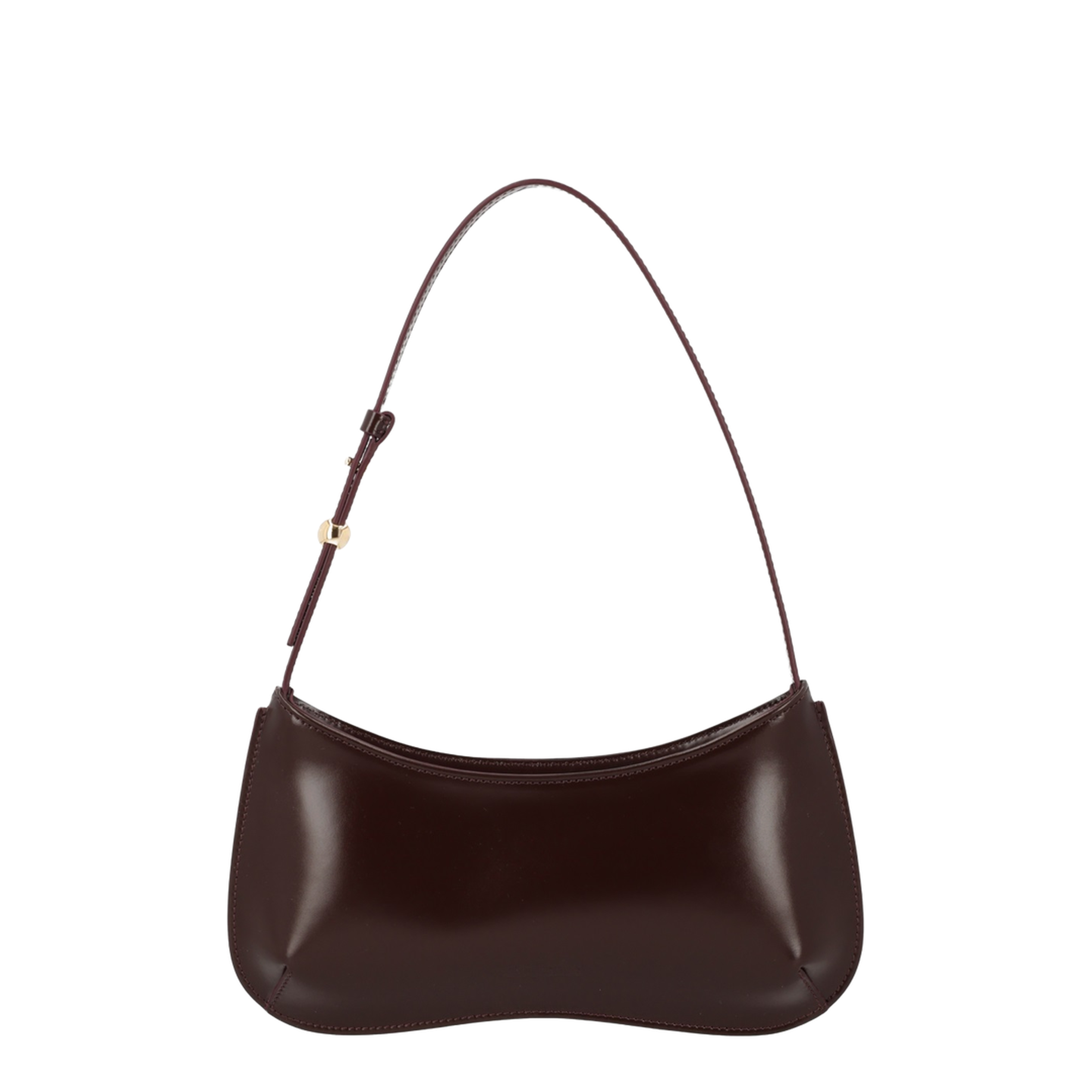Le Bisou Medium Calf Leather Shoulder Bag - Bordeaux (Dark Burgundy)