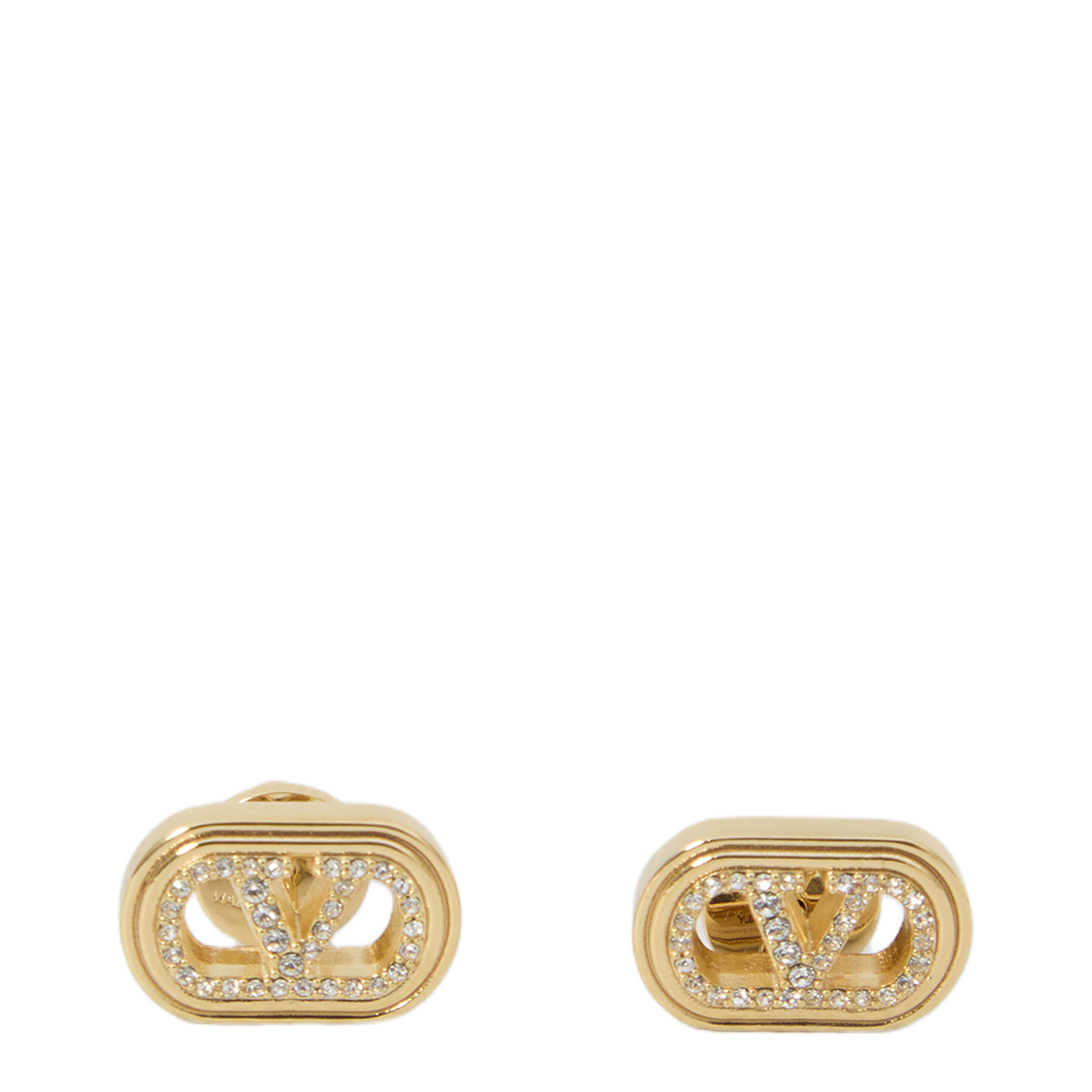 Ovalette Earrings with Rhinestones