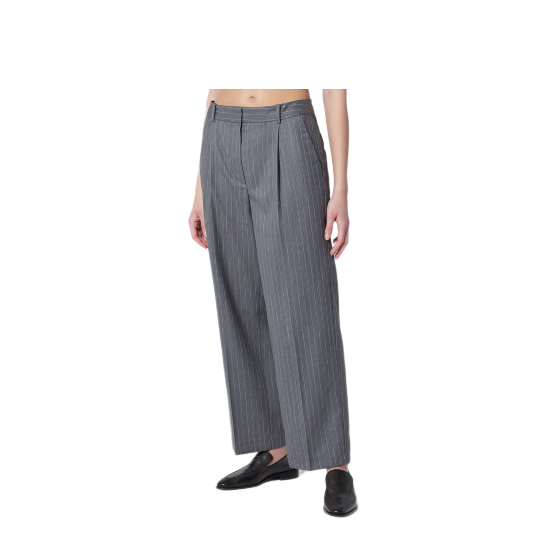 MAYFEYR - Anine Bing - Trent Cropped Trousers In Light Grey Fabric - A-03-12193WOSTR17