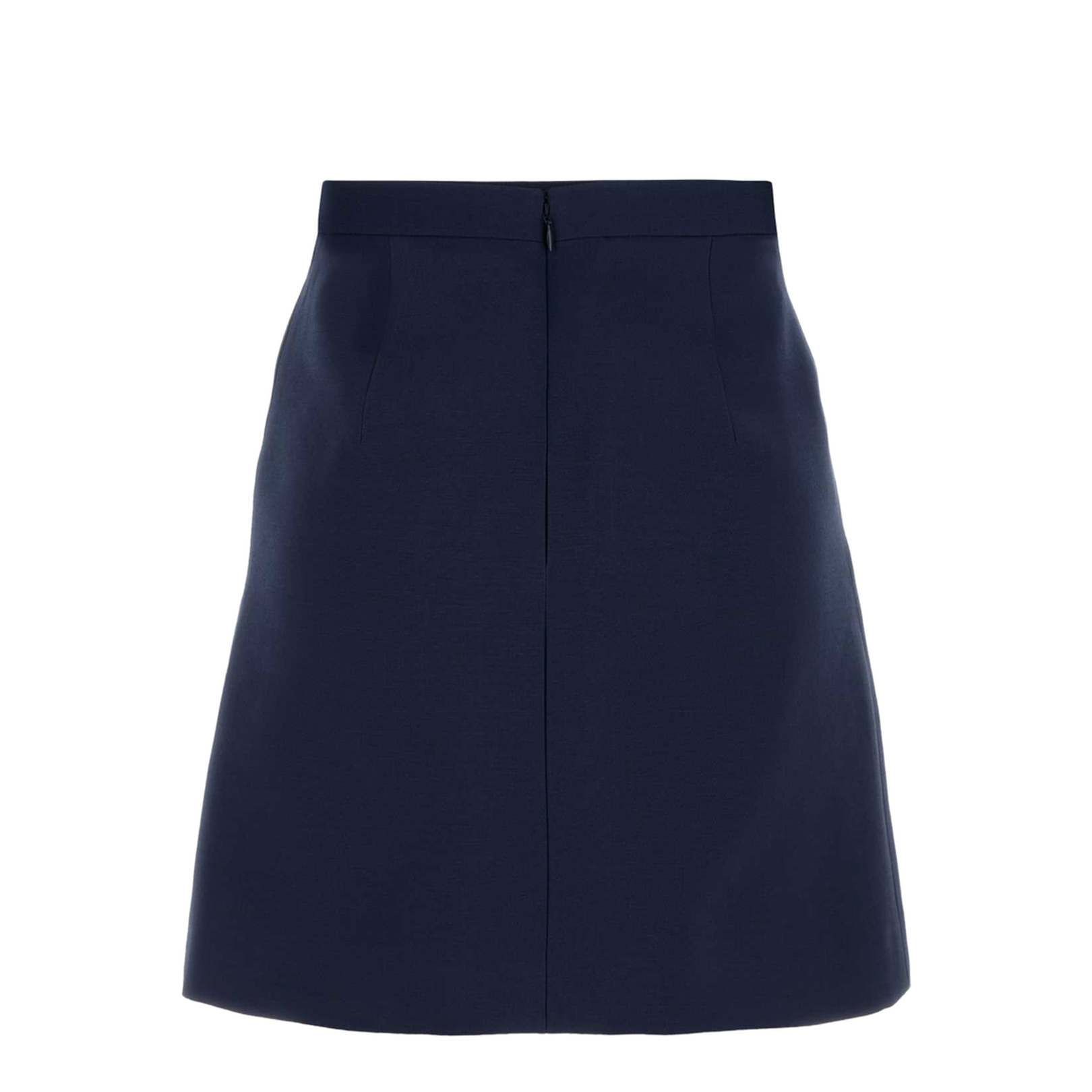 Navy Blue Wool Blend Skirt