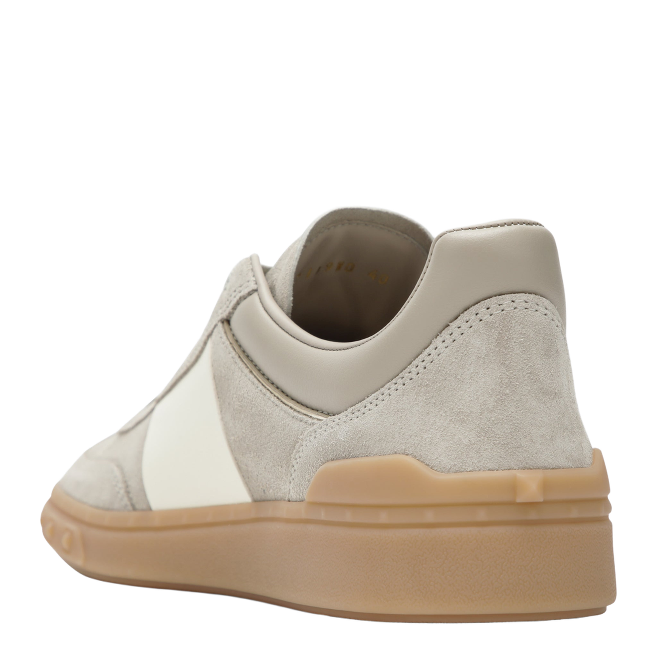 Upvillage Mixed-Material Sneakers in Beige and Ivory