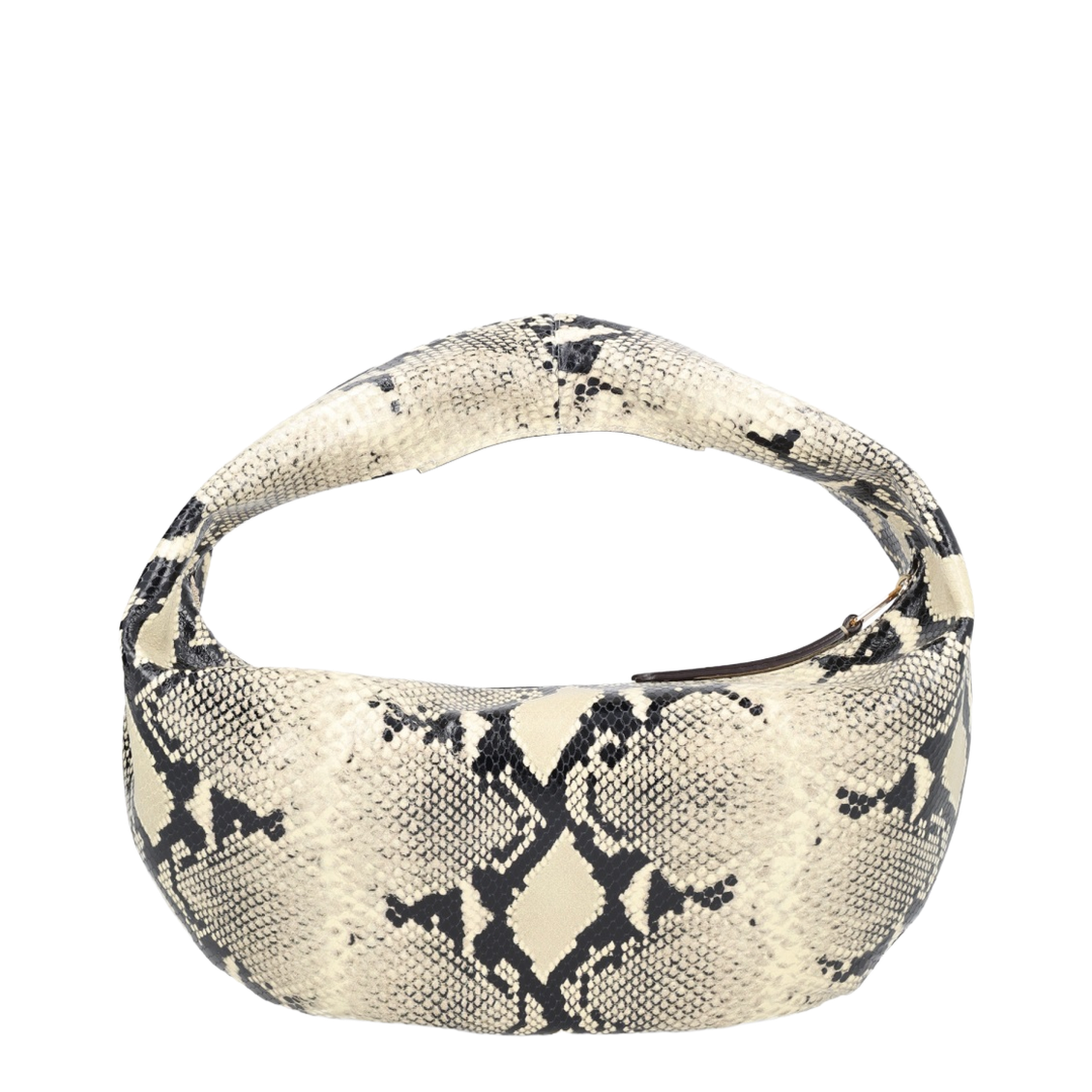 Medium Snake Leather Bag - Beige
