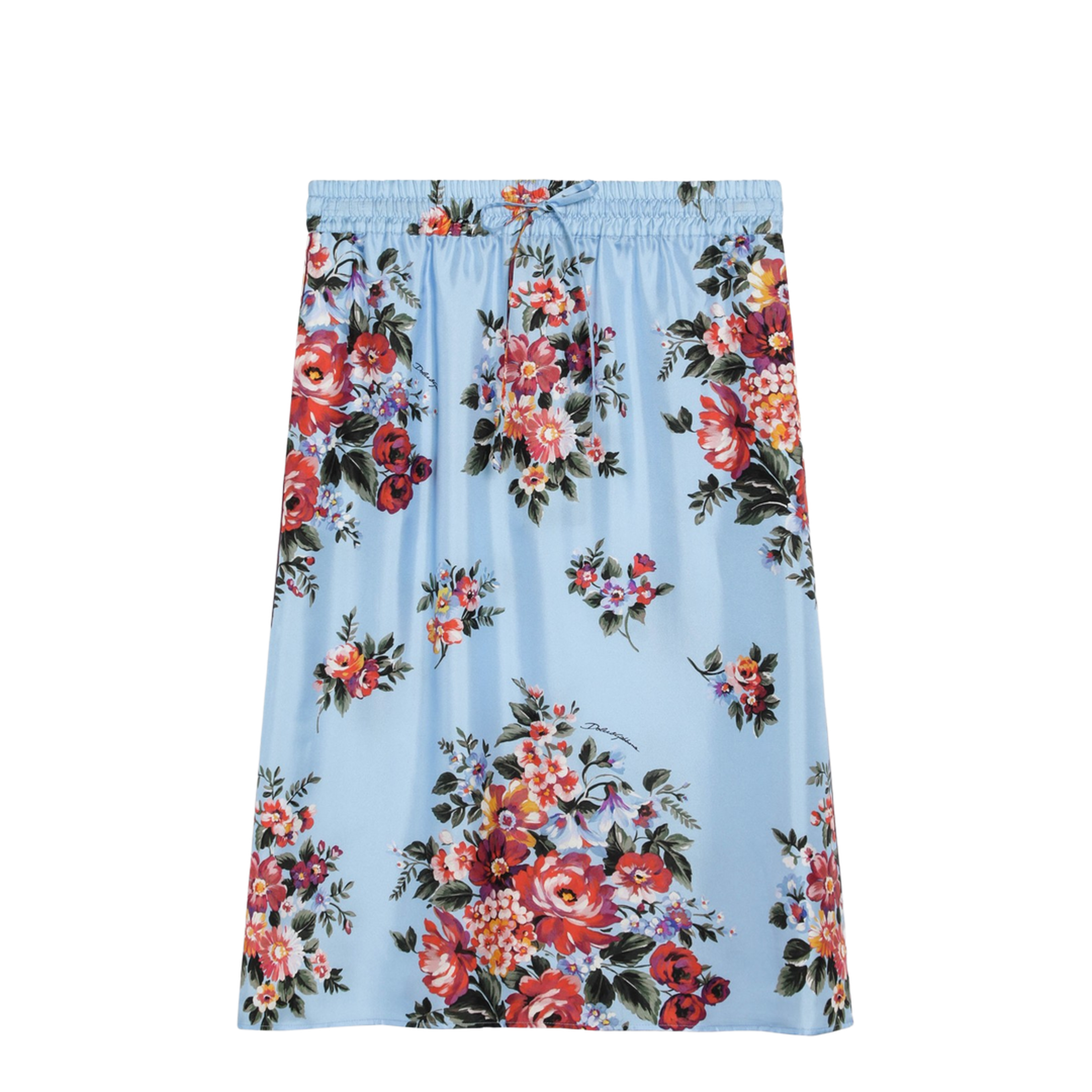 MAYFEYR - Dolce & Gabbana - Silk Twill Skirt With Floral Print - F4DCGTIS11IHC5ZO