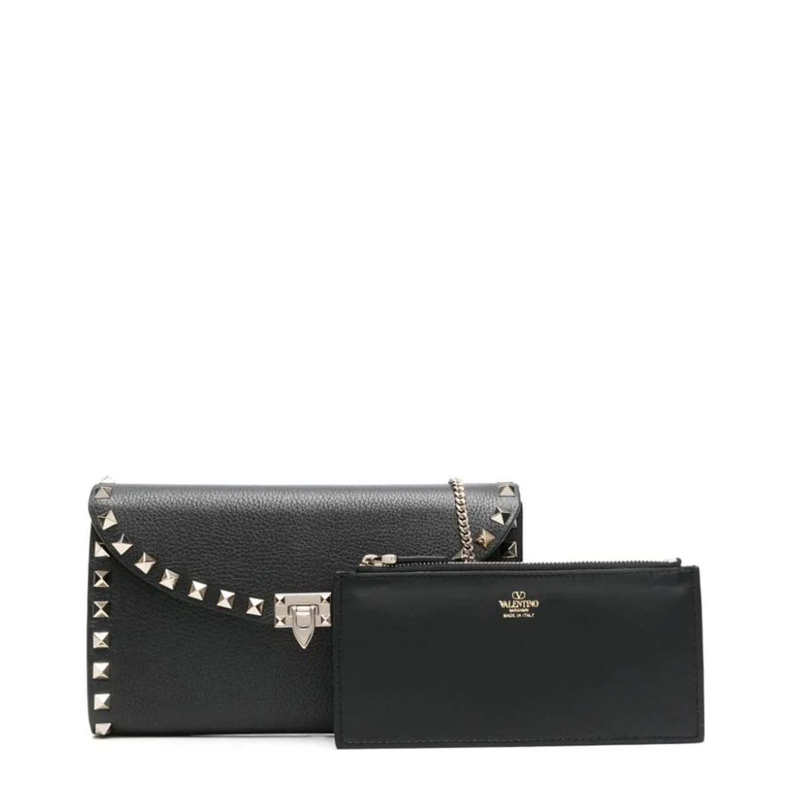 Rockstud Embellished Foldover Top Bag