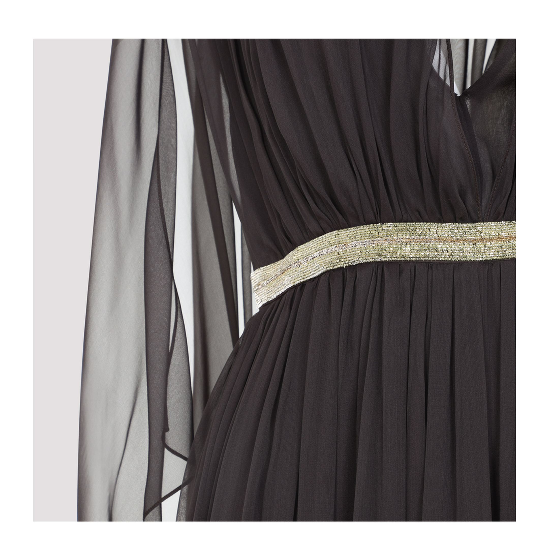 MAYFEYR - ALBERTA FERRETTI - Brown Chiffon Long Dress - A046401151103