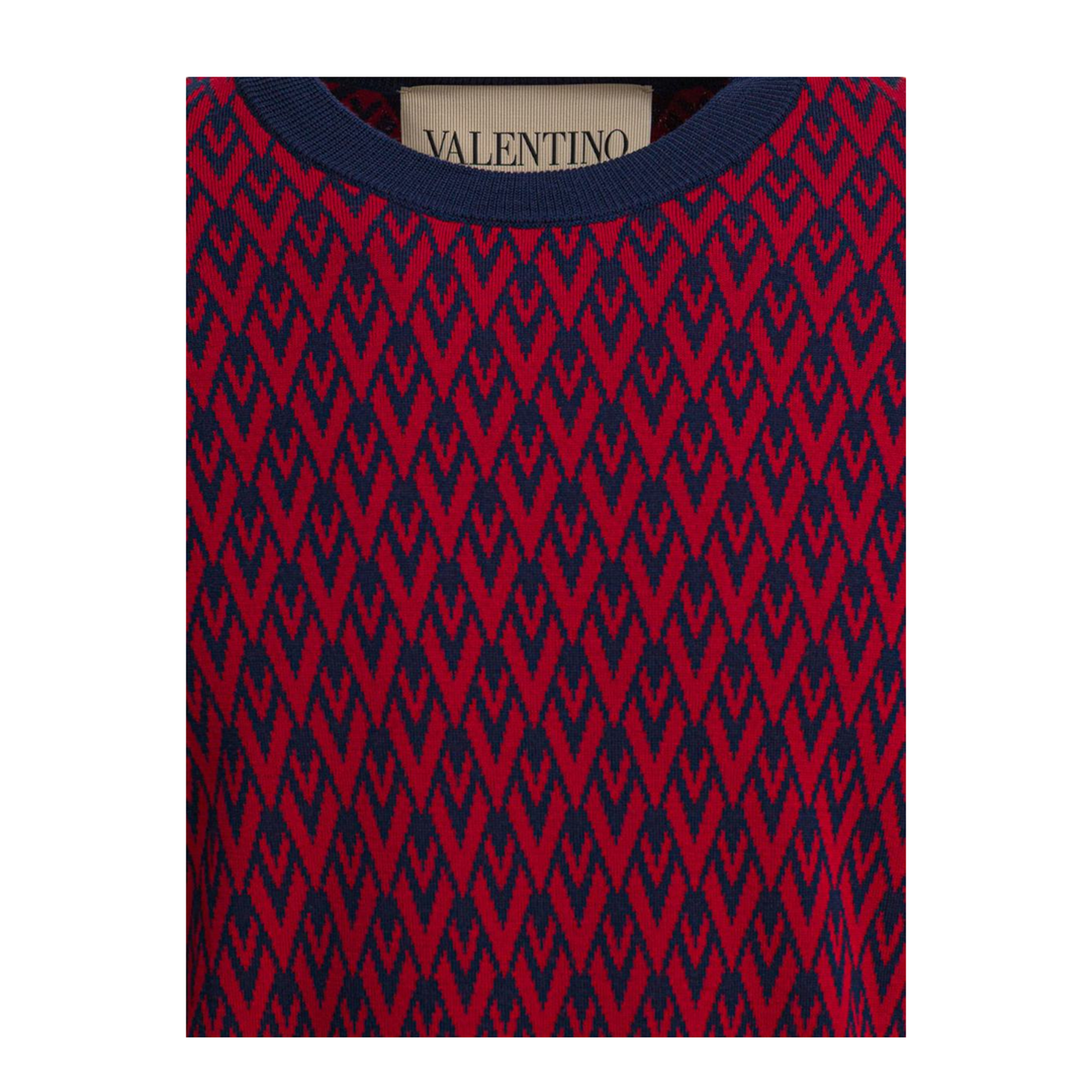 Embroidered Cotton Sweater Red