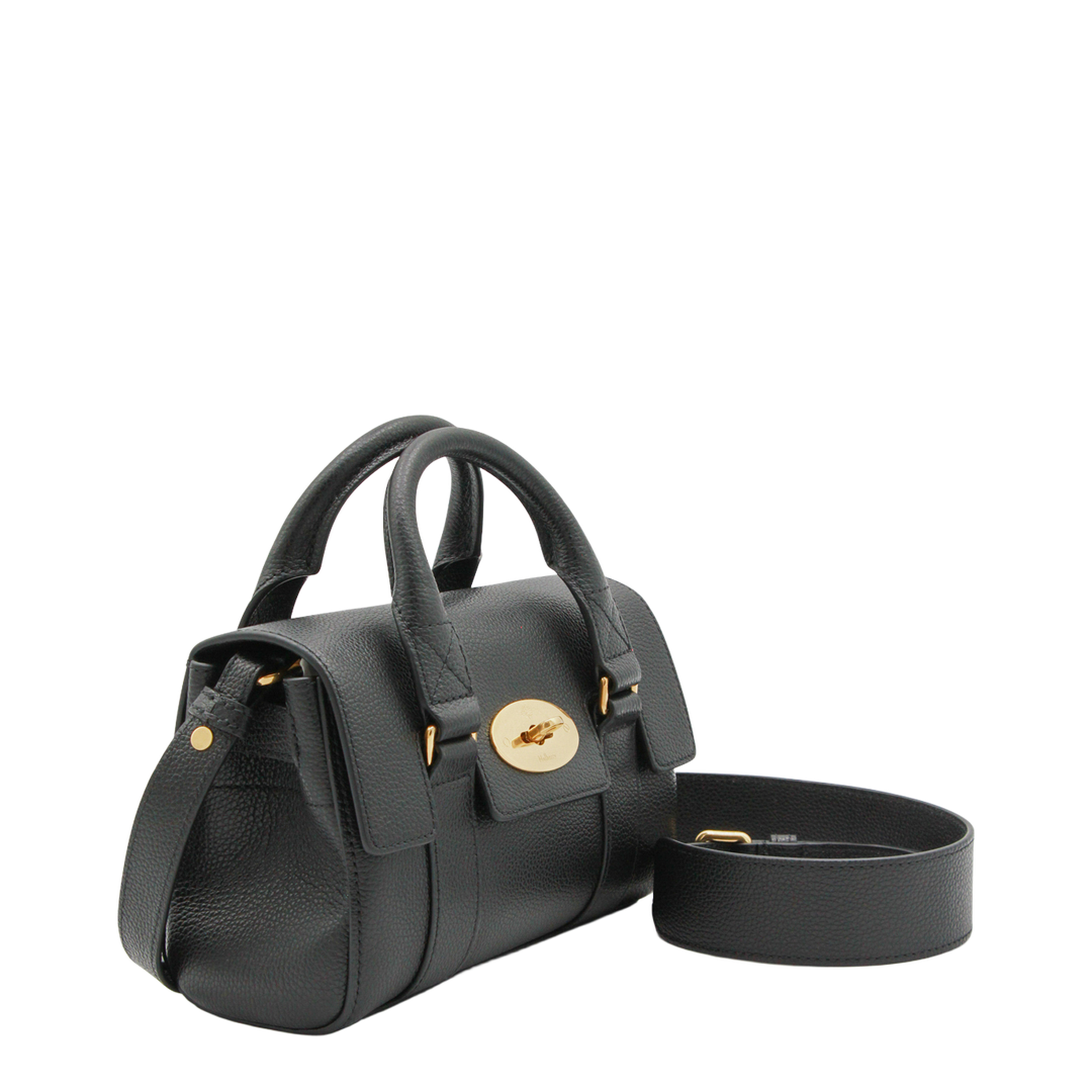 Bayswater Mini Small Classic Grain Top-Handle Bag - Black