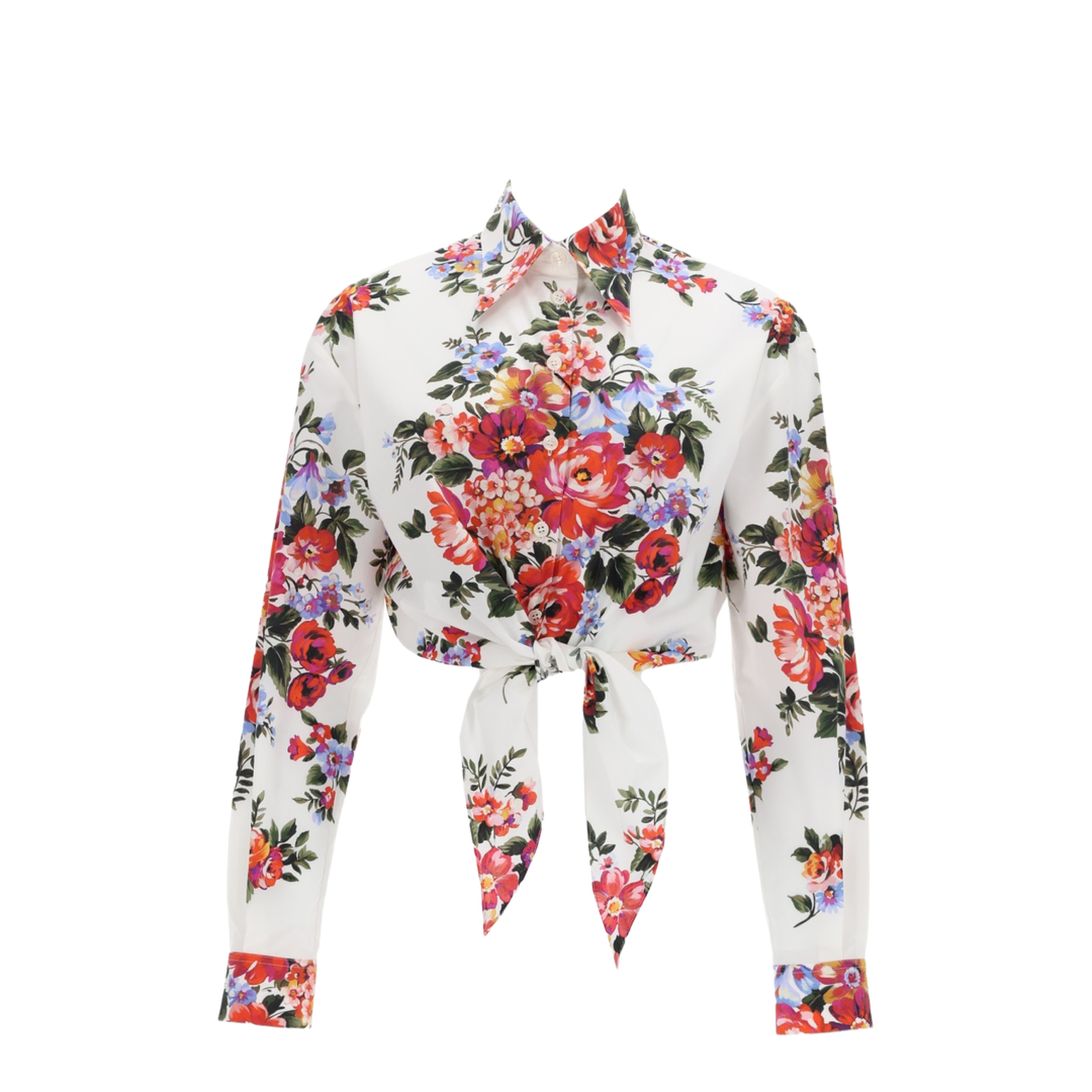 Floral Print Crop Shirt