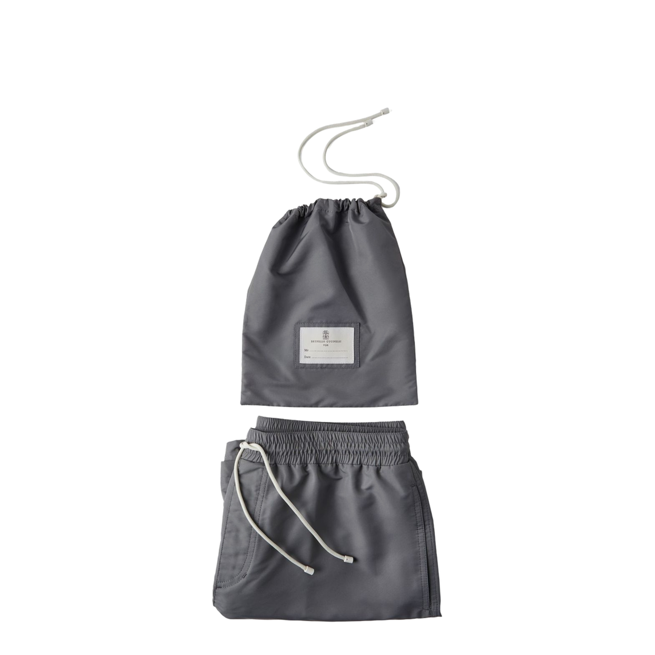 Logo-Embroidered Drawstring Swim Shorts - Grey