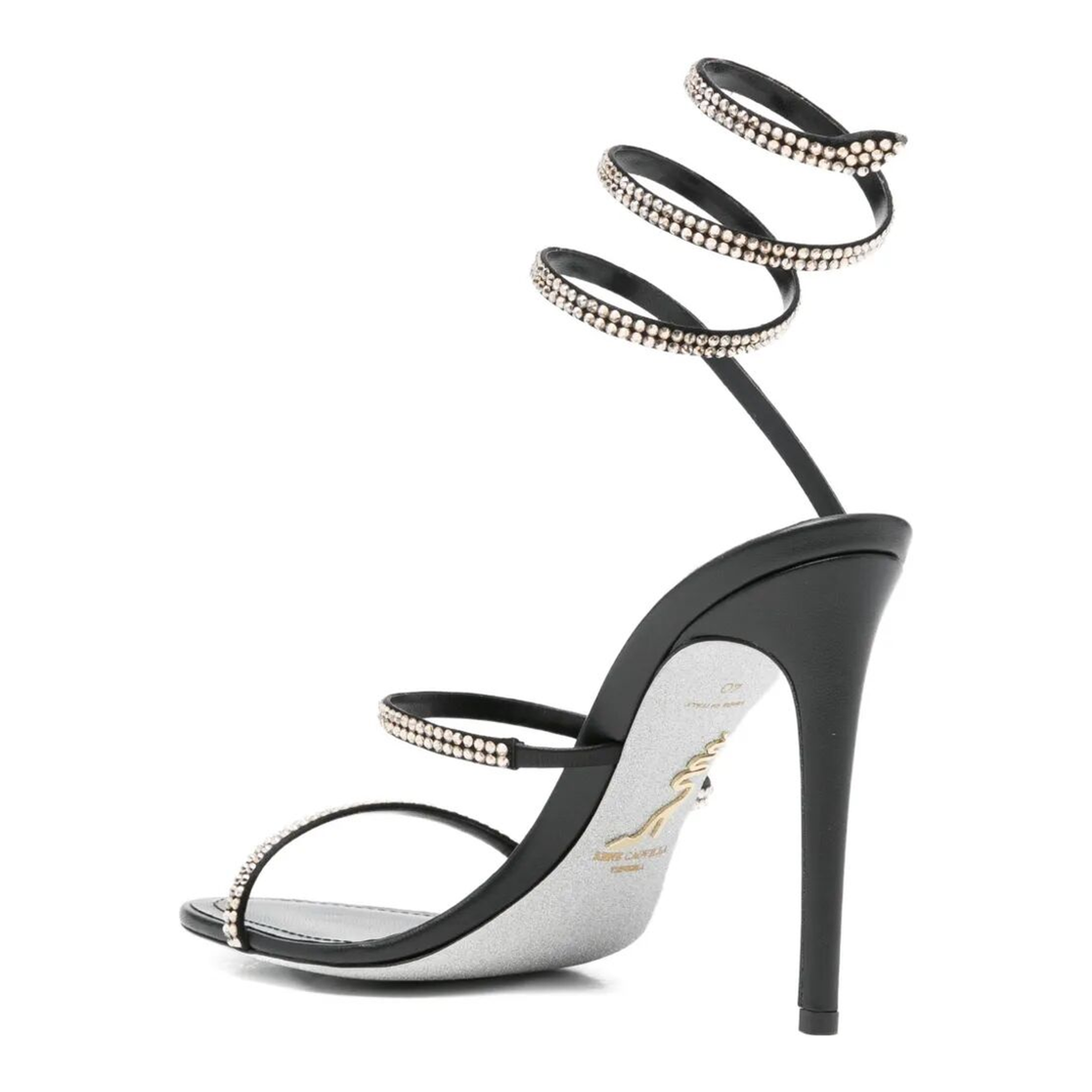 MAYFEYR - Rene Caovilla - Cleo 105 Black And Gold Sandals - C12369105RN01V227BLACKGOLDEN