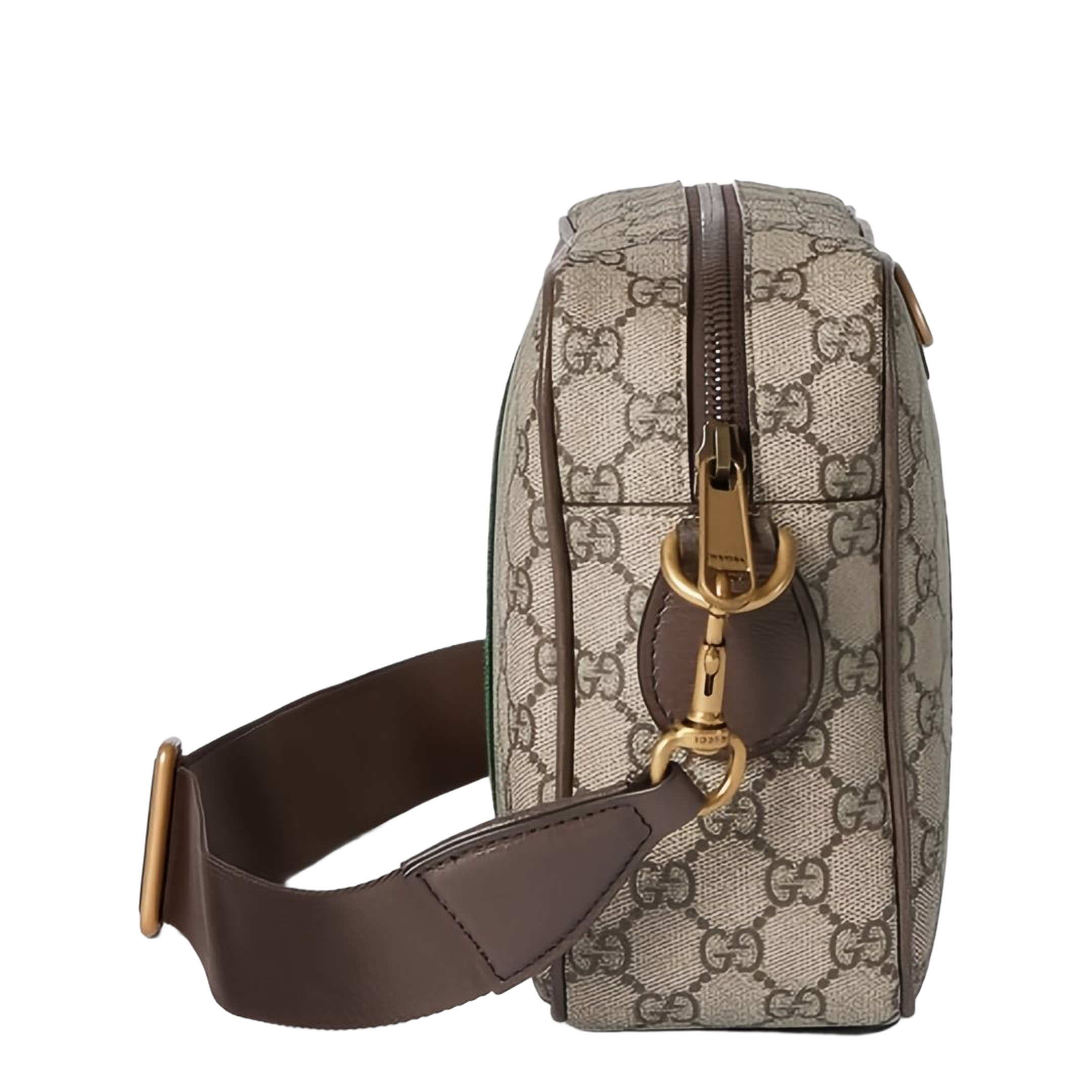 Ophidia Medium GG Supreme Coated Canvas Crossbody - Beige and Dark Brown