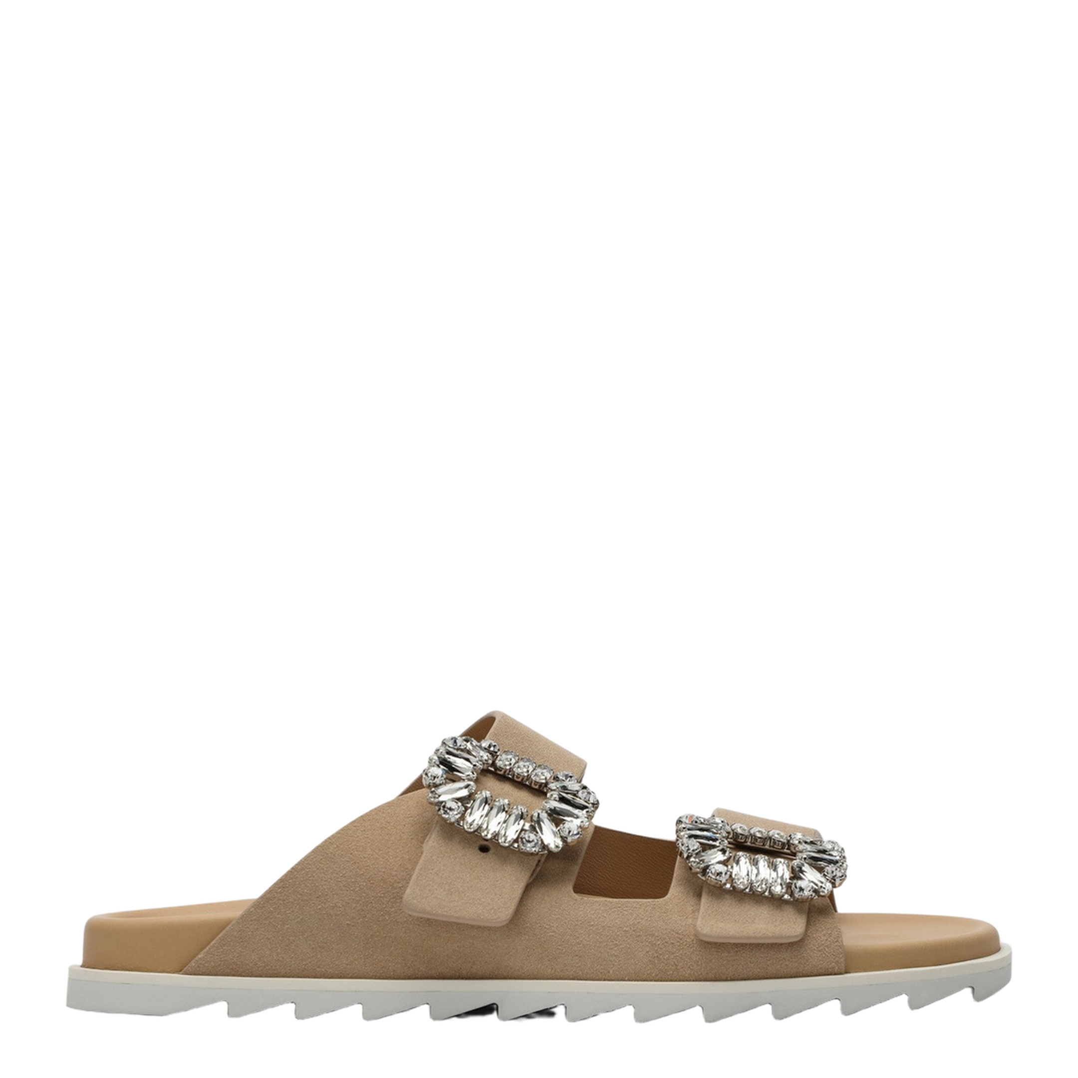 Beige Suede Slidy Mule