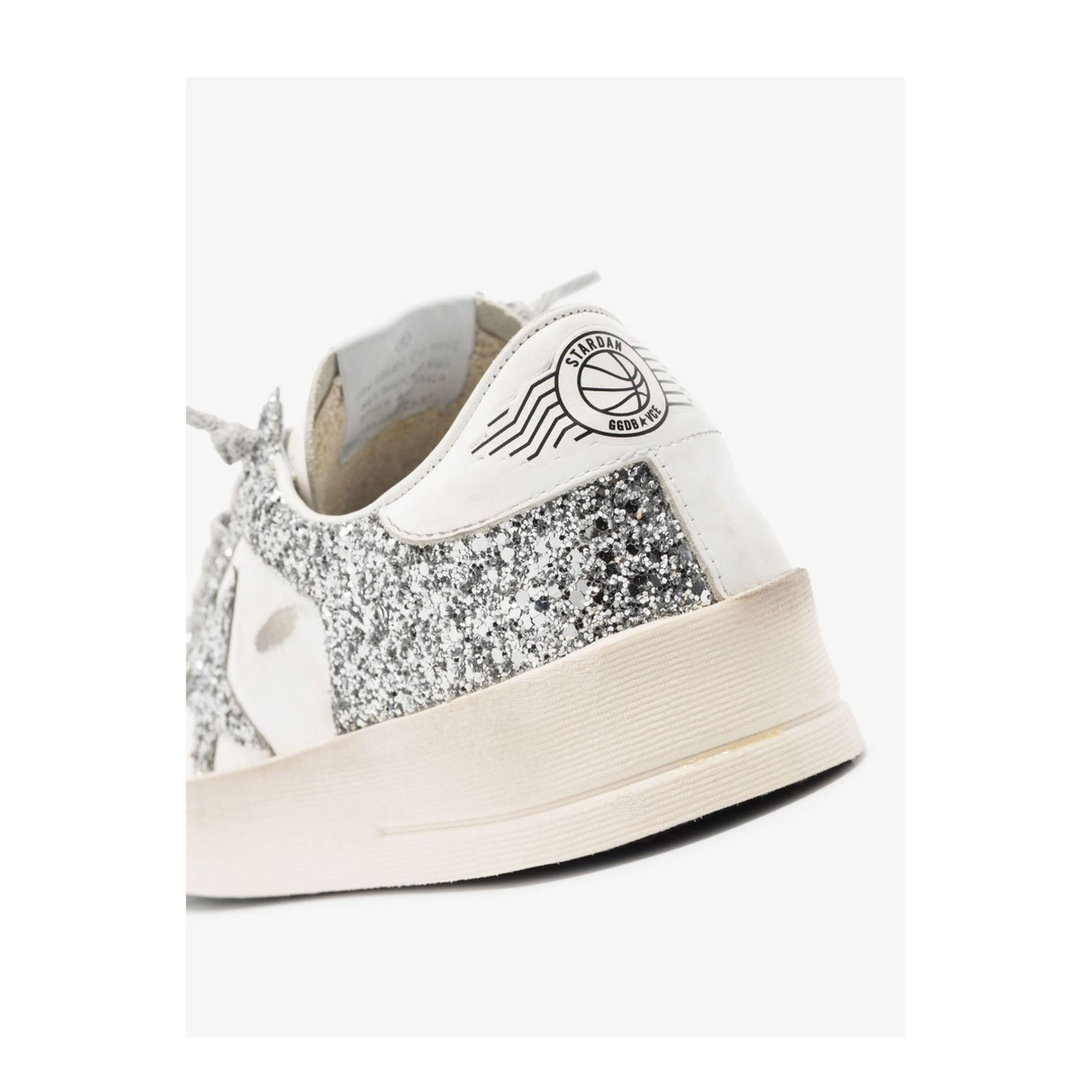 Stardan Sneakers in White and Silver Glitter