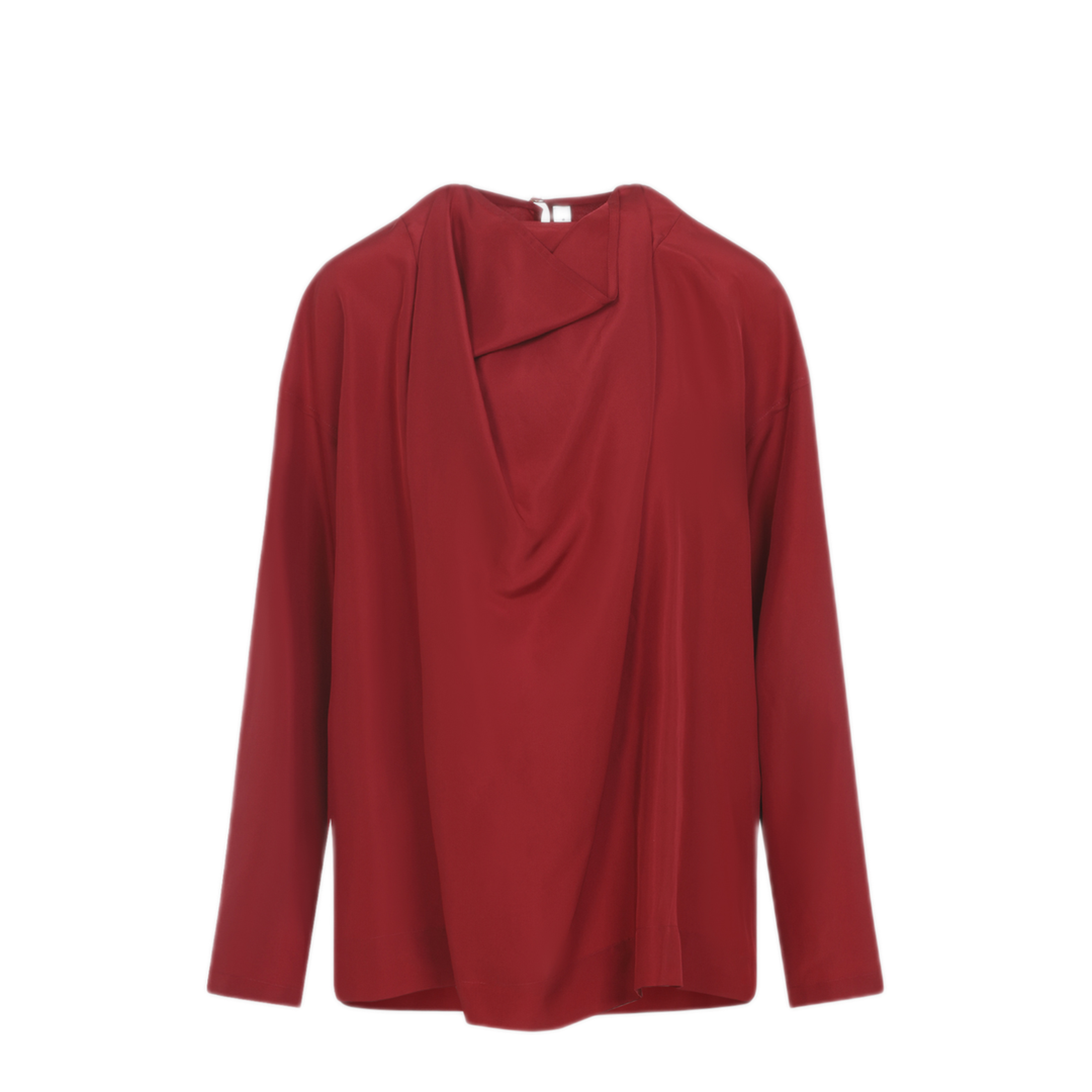 MAYFEYR - CARVEN - Draped Red Silk Top - 6261K21005N206