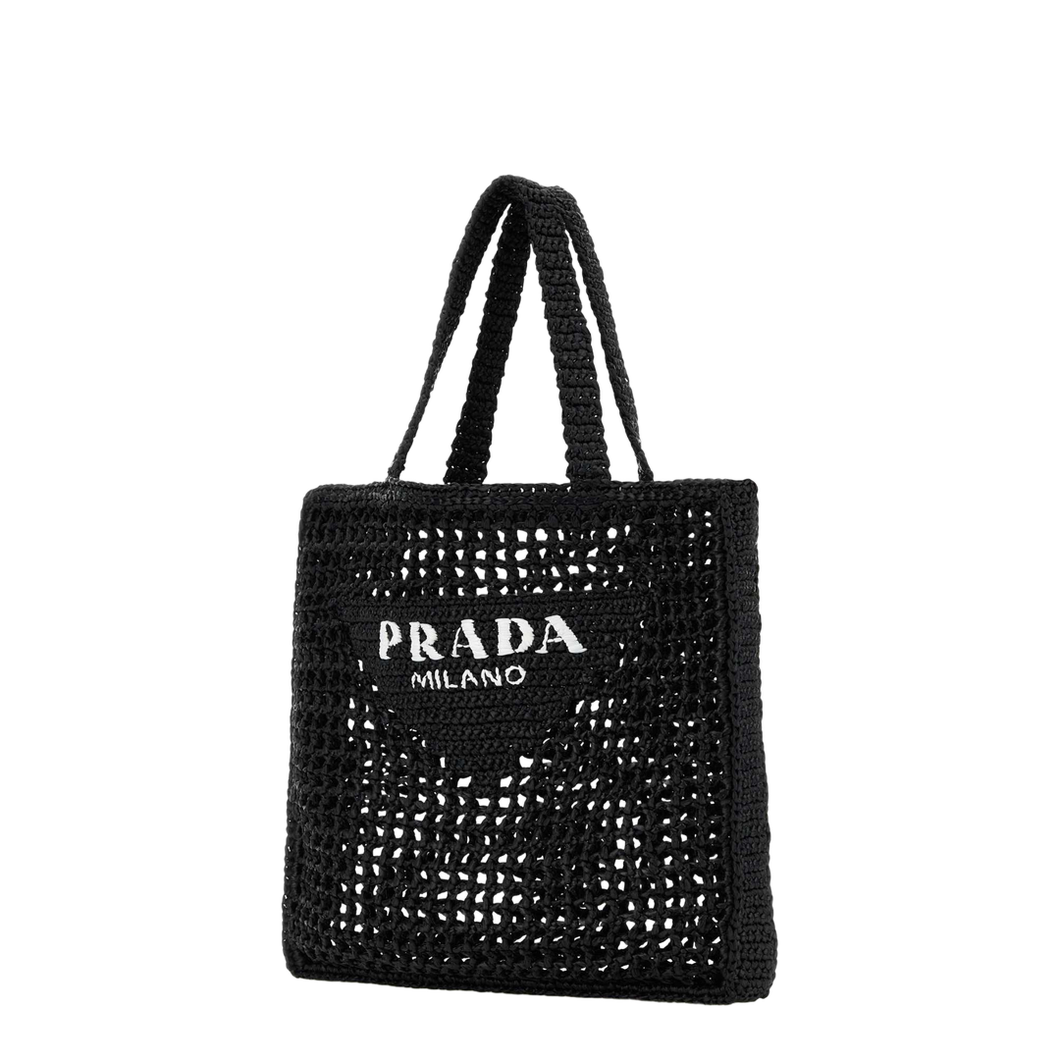 Pink Raffia Shopping Bag