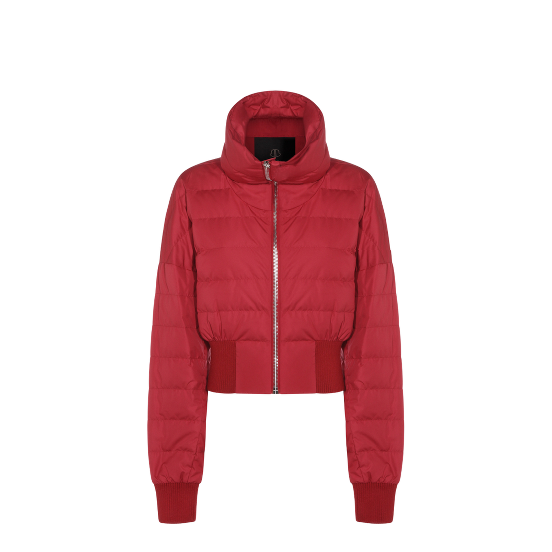 Cropped Jacket With Logo Plaque On The Zip Puller And Logo Patch