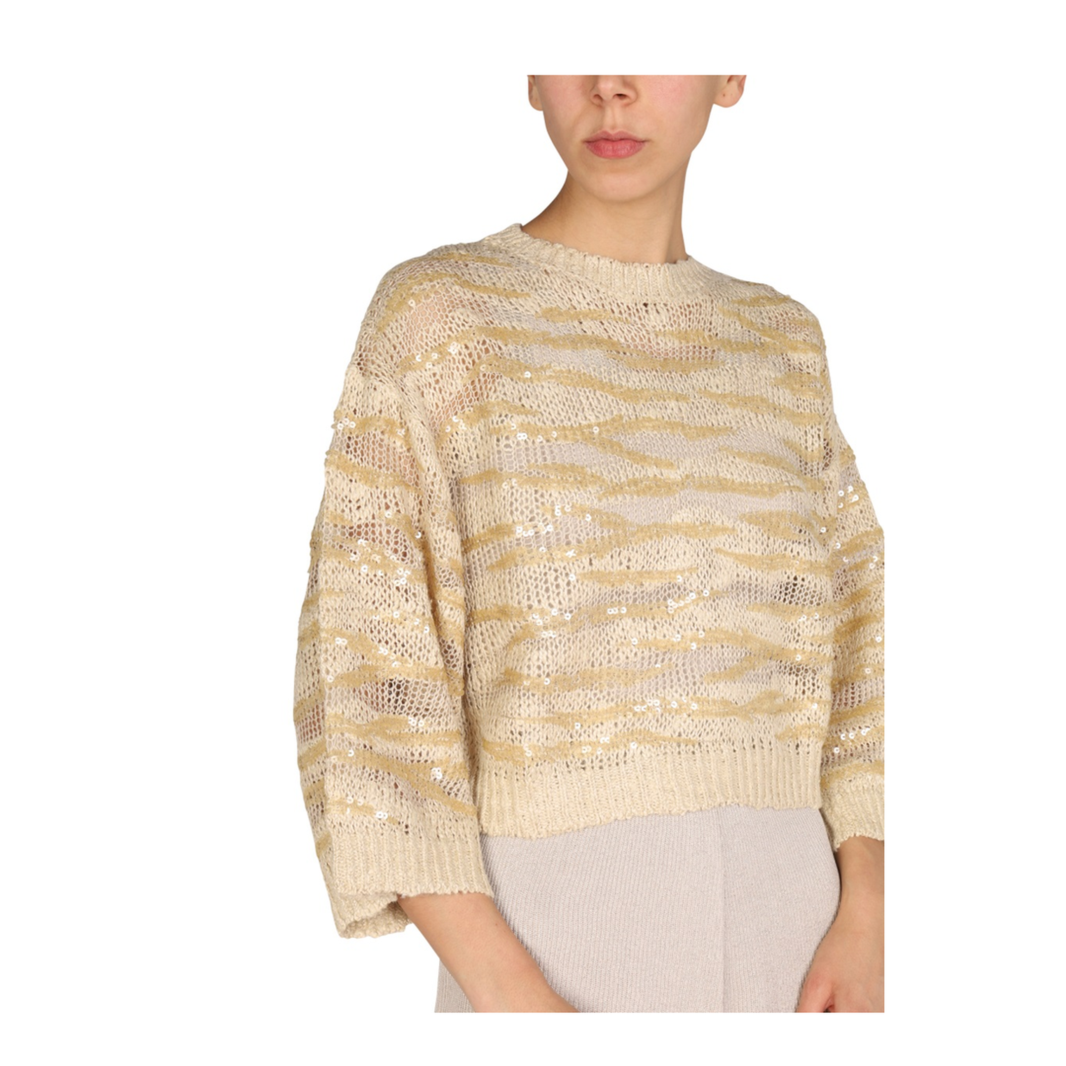 Women's Cropped Sweater Beige