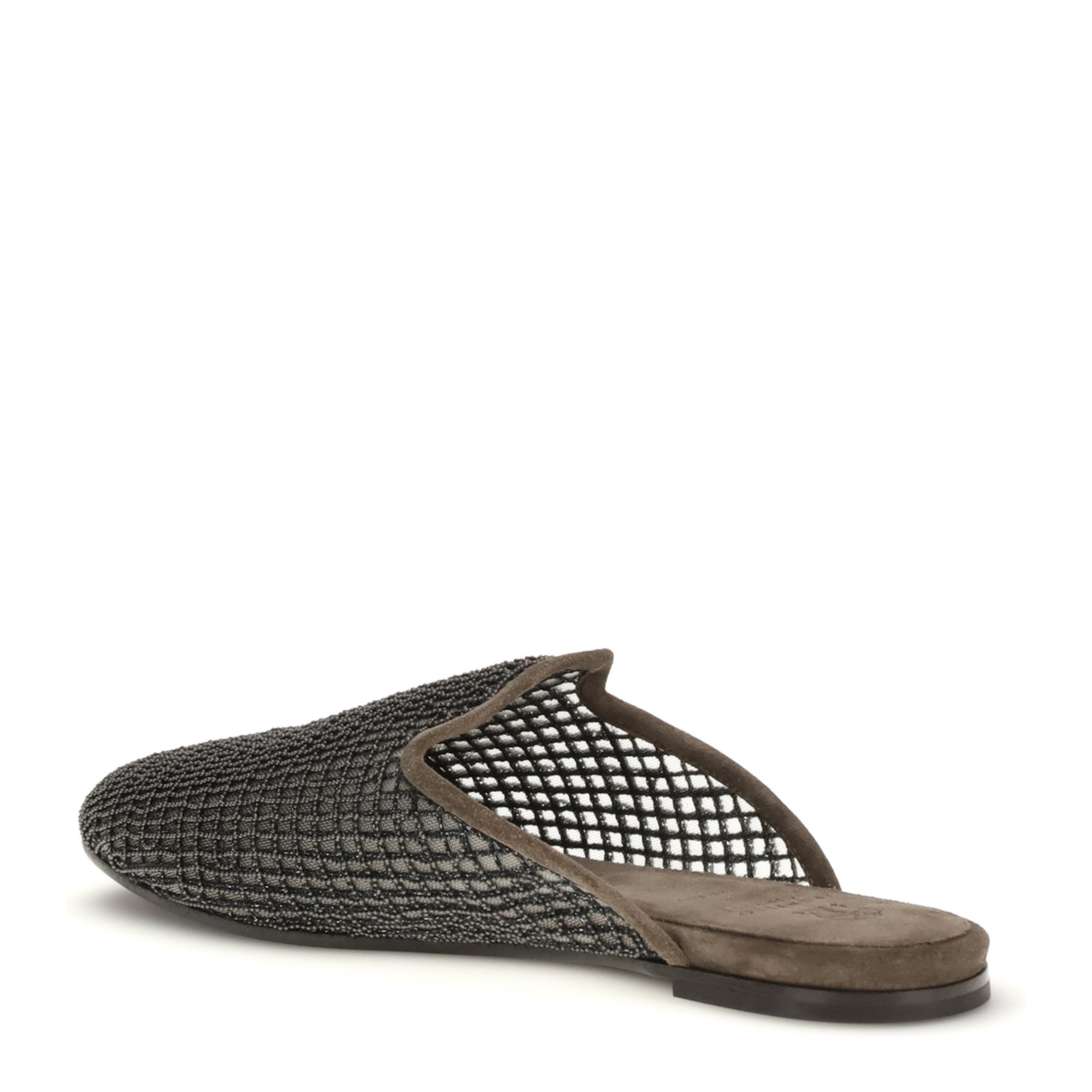 MAYFEYR - Brunello Cucinelli - Suede Mules With Precious Net Embroidery - MZSFC3173