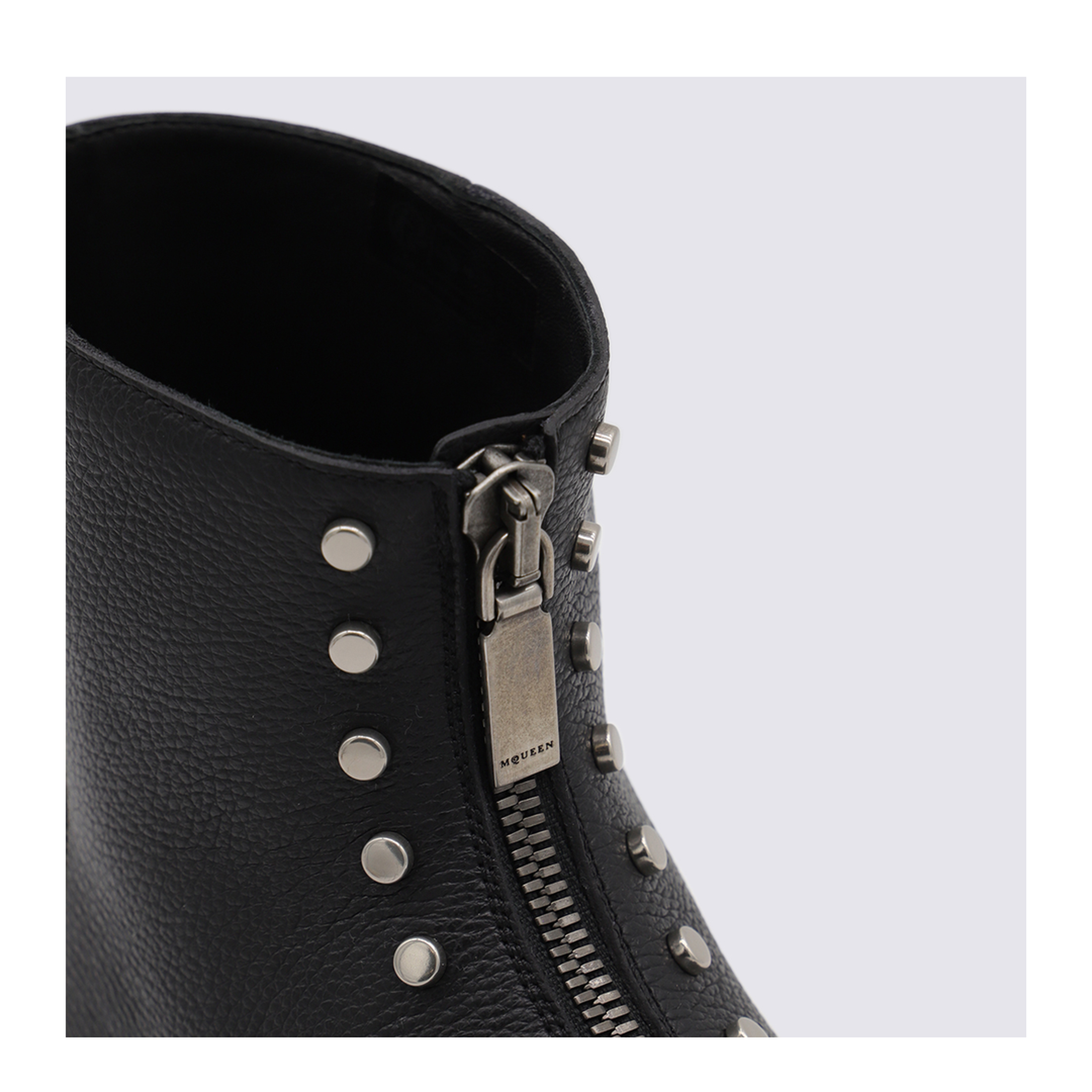 Leather Ankle Boots With Studs