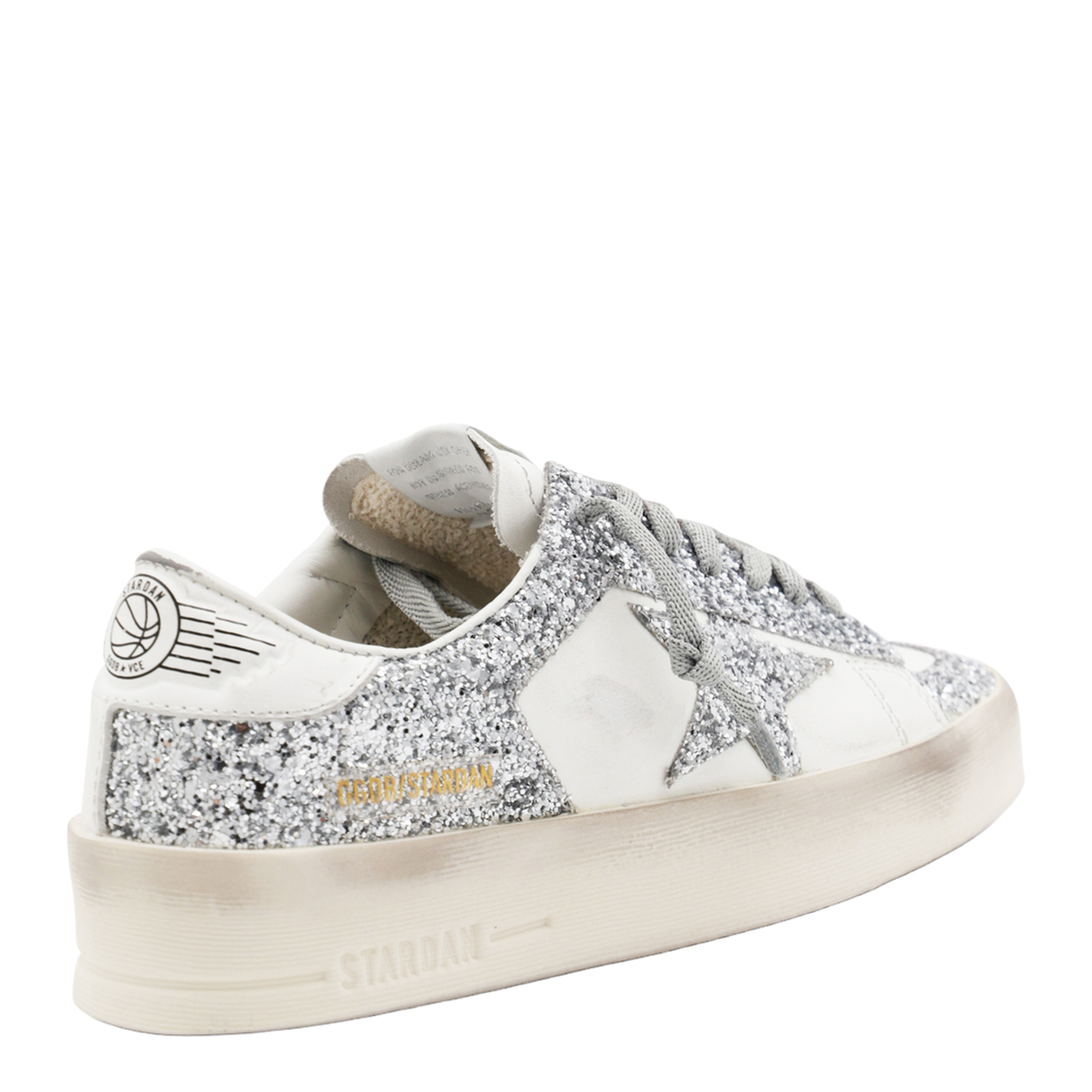 Stardan Sneakers in White and Silver Glitter