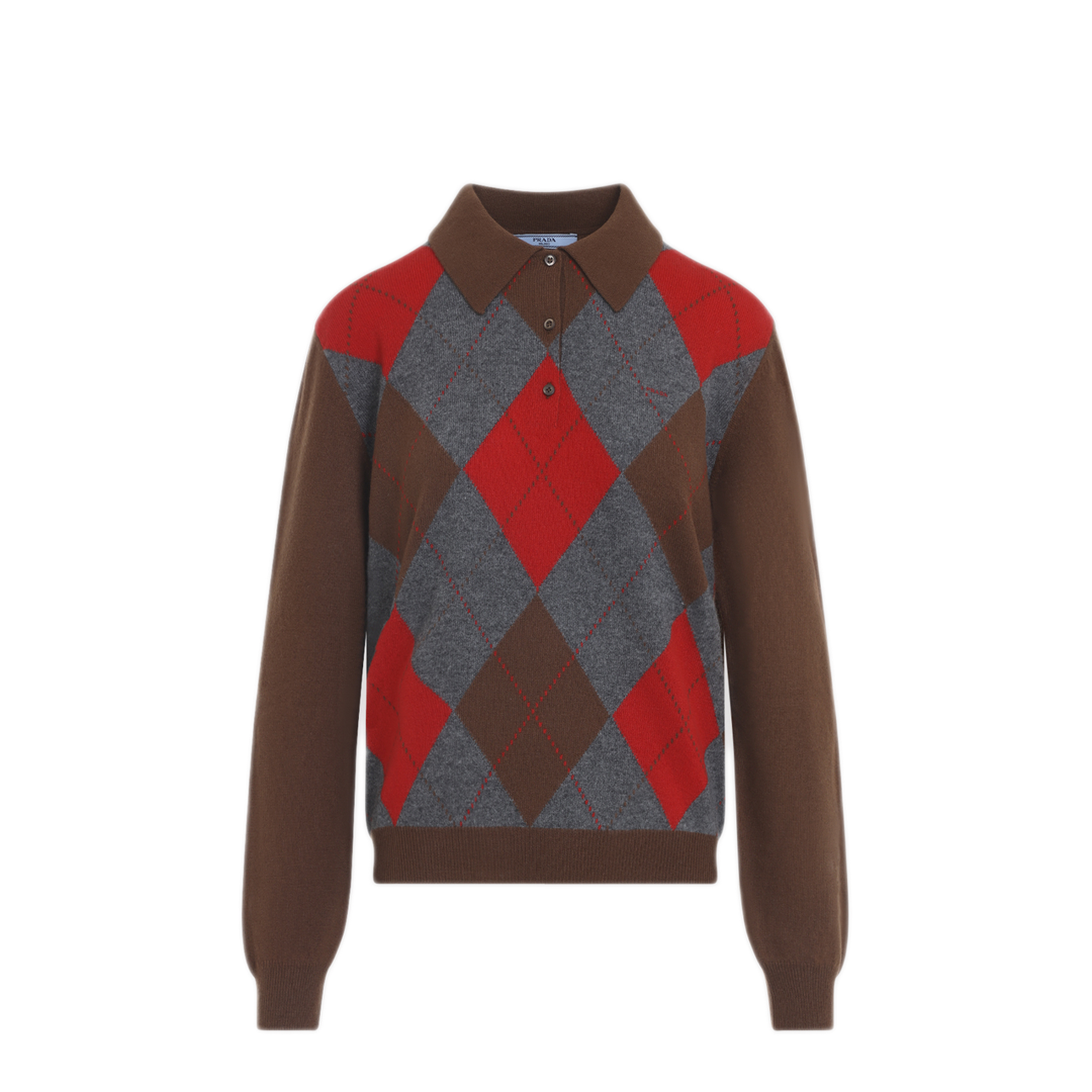 MAYFEYR - Prada - Argyle Knit Polo Sweater - P24G3PSOOO6519F0CQJ