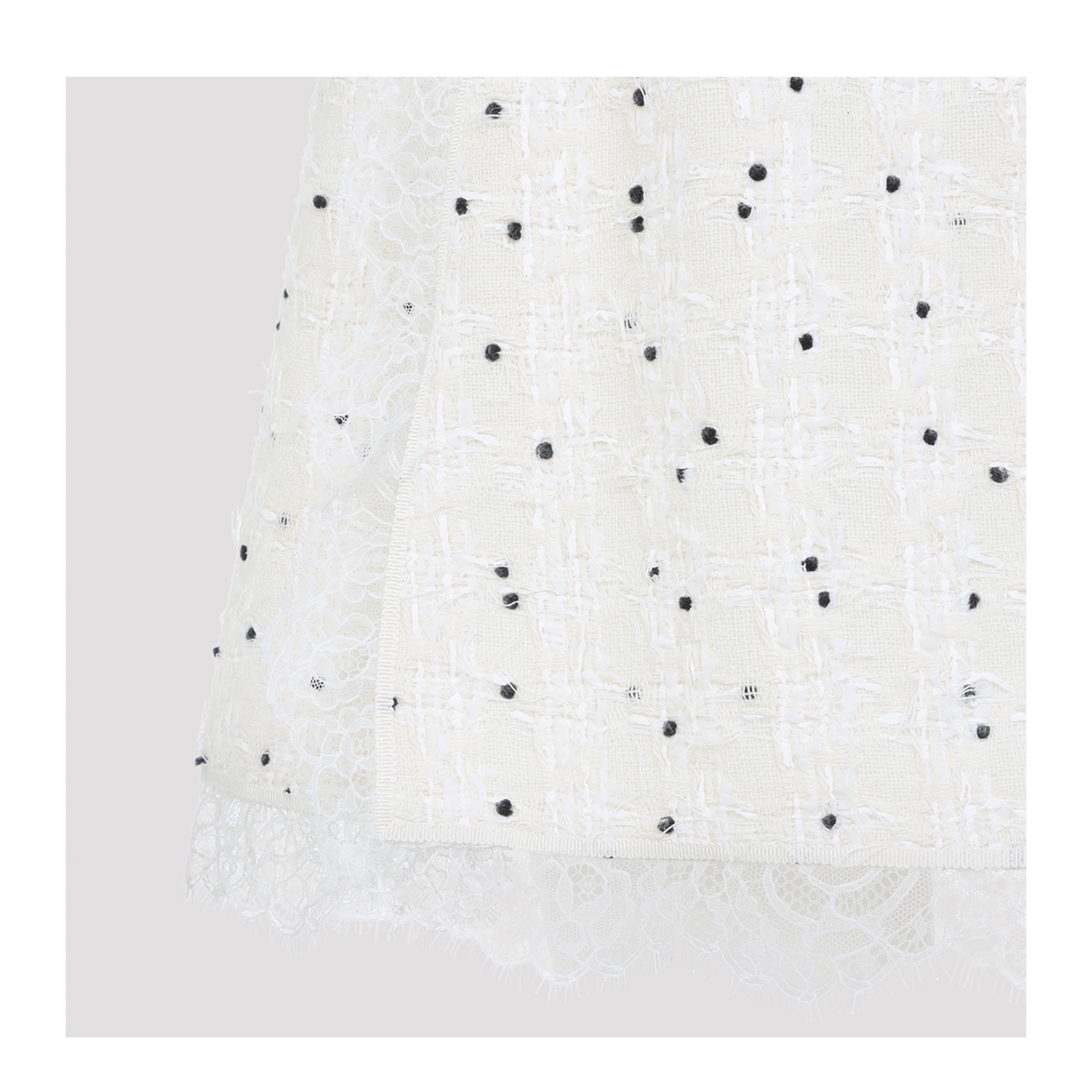 MAYFEYR - GIAMBATTISTA VALLI - Ivory Cotton Mini Skirt - 25FWPVCA204128LINM019