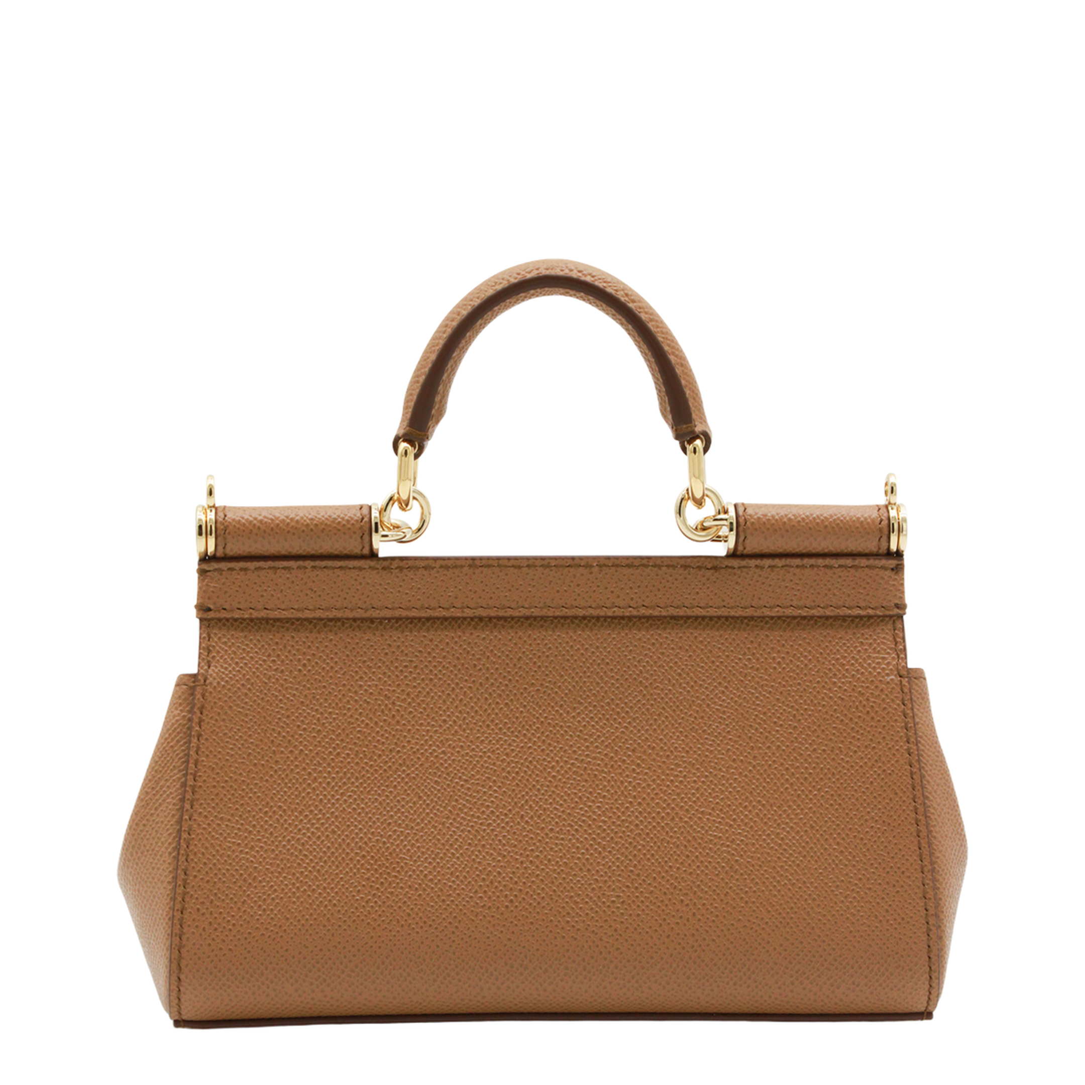 Sicily Mini Calfskin Top Handle Bag - Brown